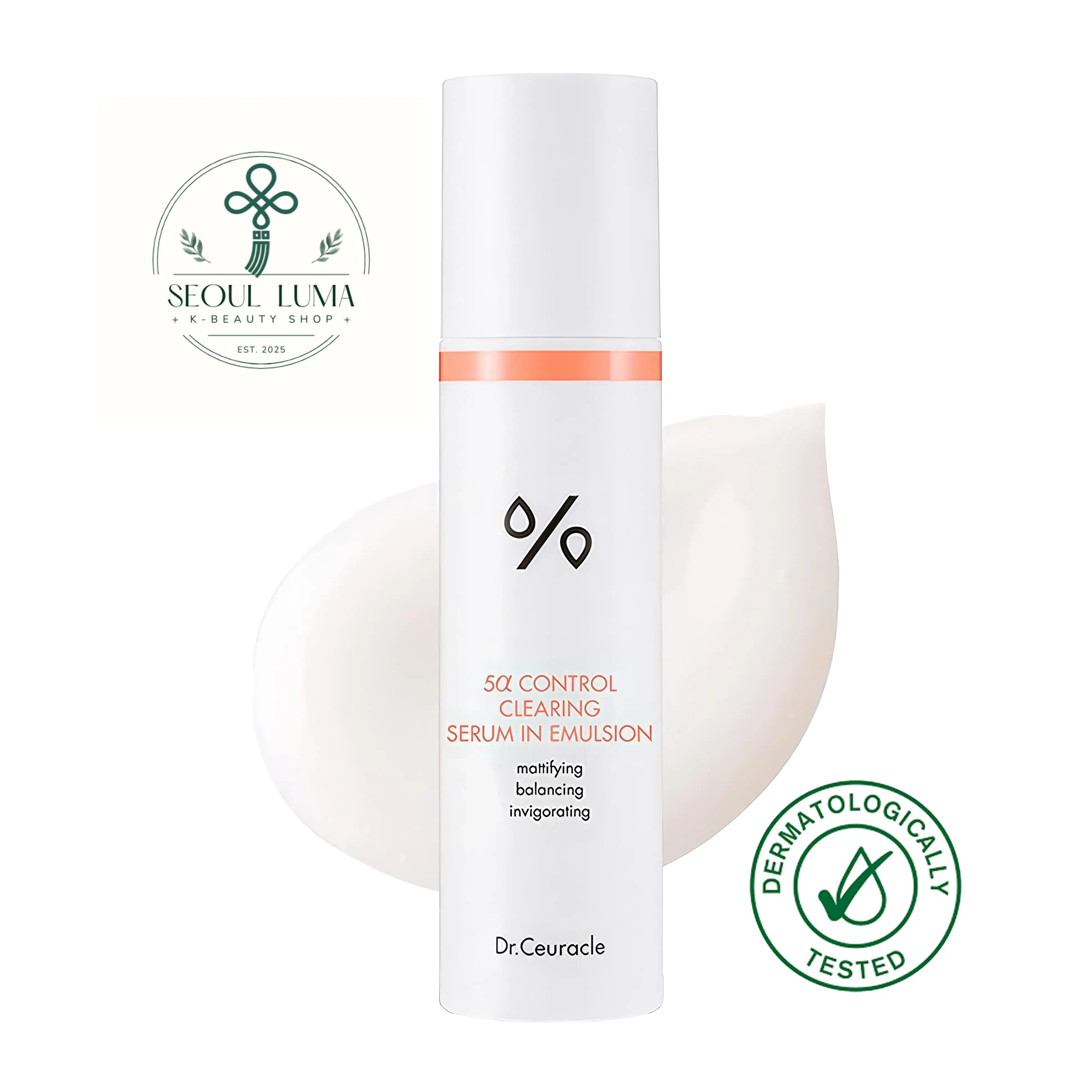 Dr. Ceuracle 5α Control Clearing Serum in Emulsion - advanced sebum control treatment with Sepicontrol A5 for oily, acne-prone skin