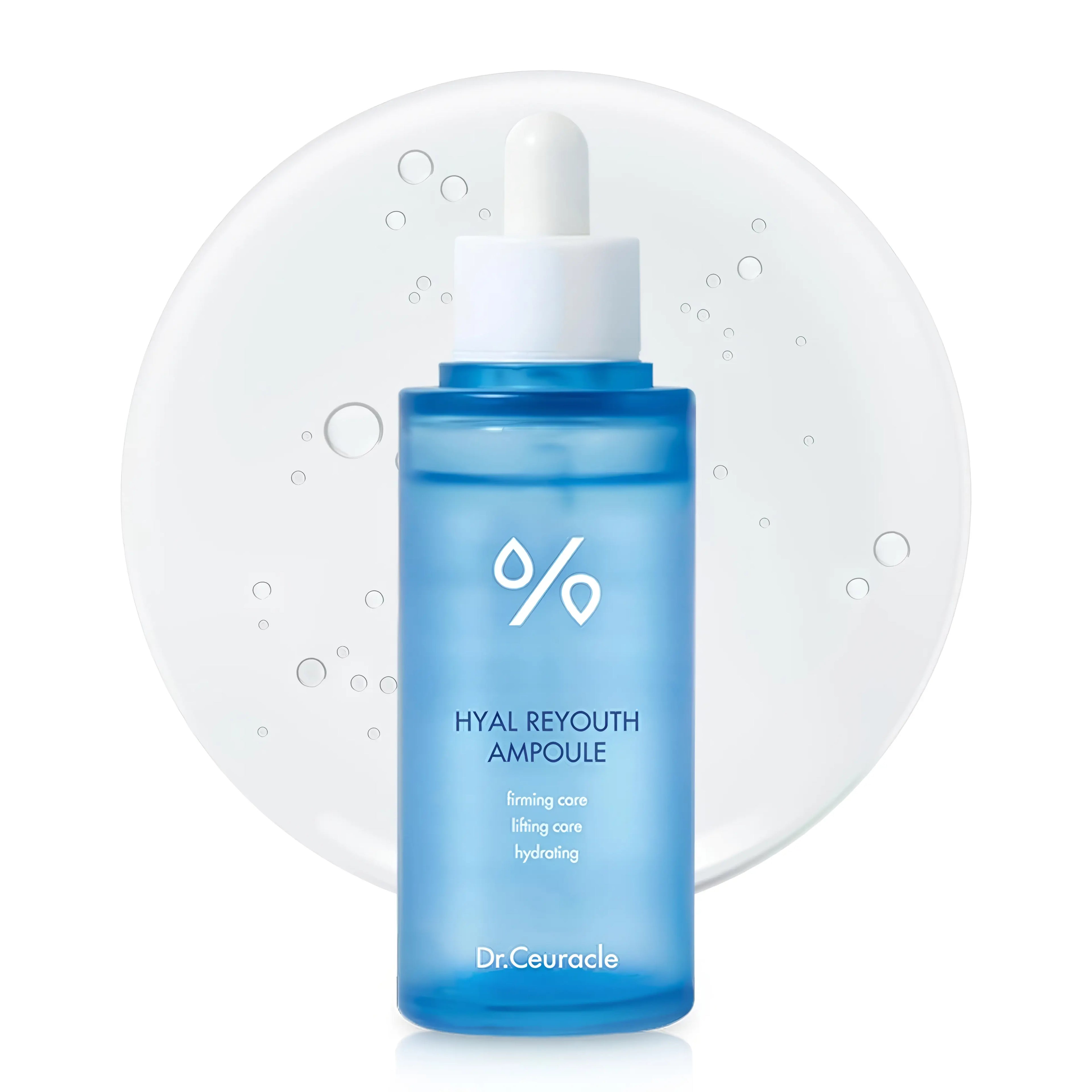 Dr.Ceuracle Hyal Reyouth Ampoule 50ml, high-potency hydrating ampoule with 10000ppm 6-Hyaluronic Acid Complex multi-layer deep long-lasting moisture plumping fine lines wrinkles, Panthenol Vitamin B5 soothing barrier repair hydration boost, Niacinamide brightening tone evening pore refinement dark spot fading, Fructan skin cell regeneration elasticity firmness, Ceramide NP lipid barrier strengthening retention, Centella Asiatica calming anti-inflammatory redness relief, botanical extracts (Laminaria Japonic