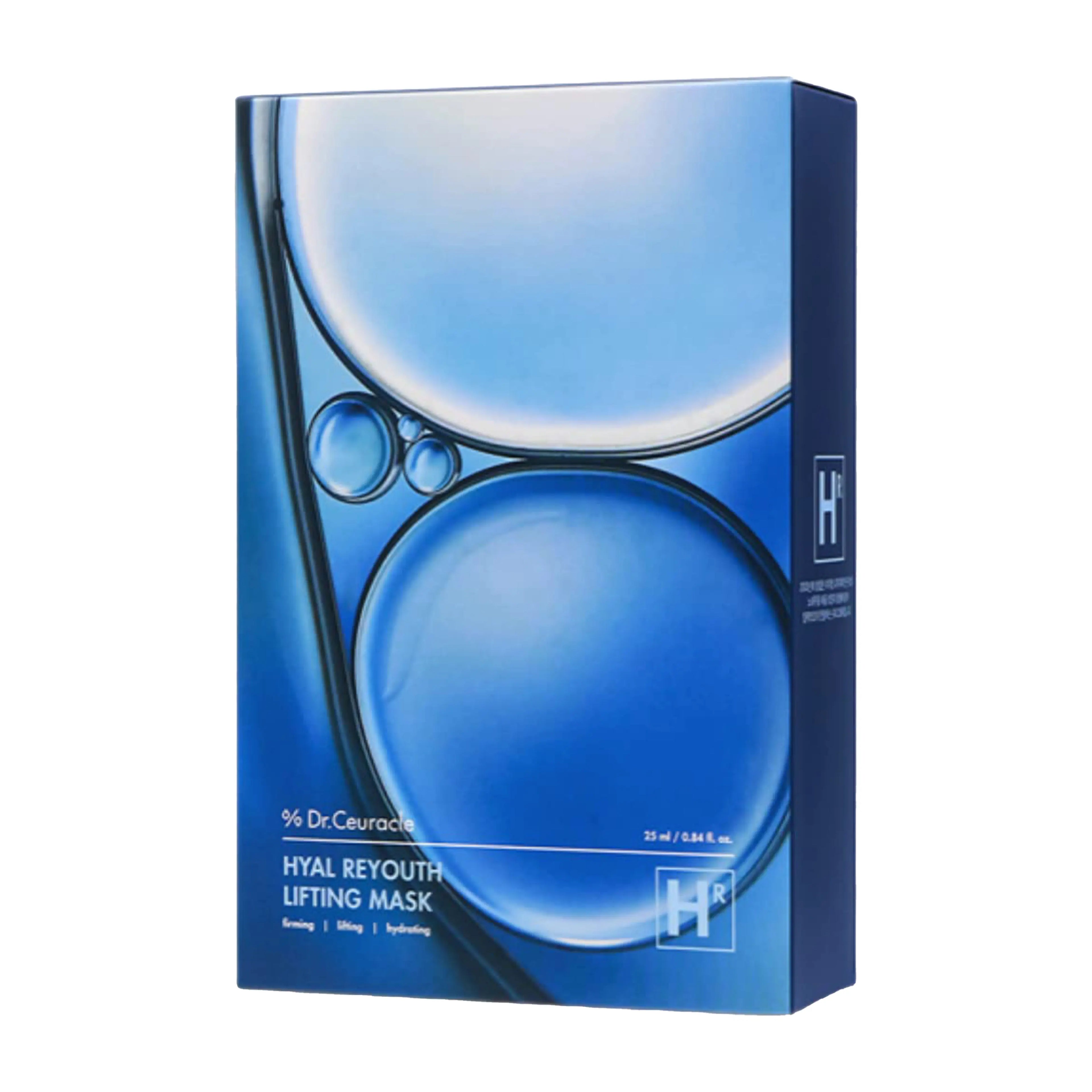 DR.CEURACLE Hyal Reyouth Lifting Mask 10 Sheets. K-beauty hydrating and lifting sheet mask with 6-layer Hyaluronic Acid for skin plumping