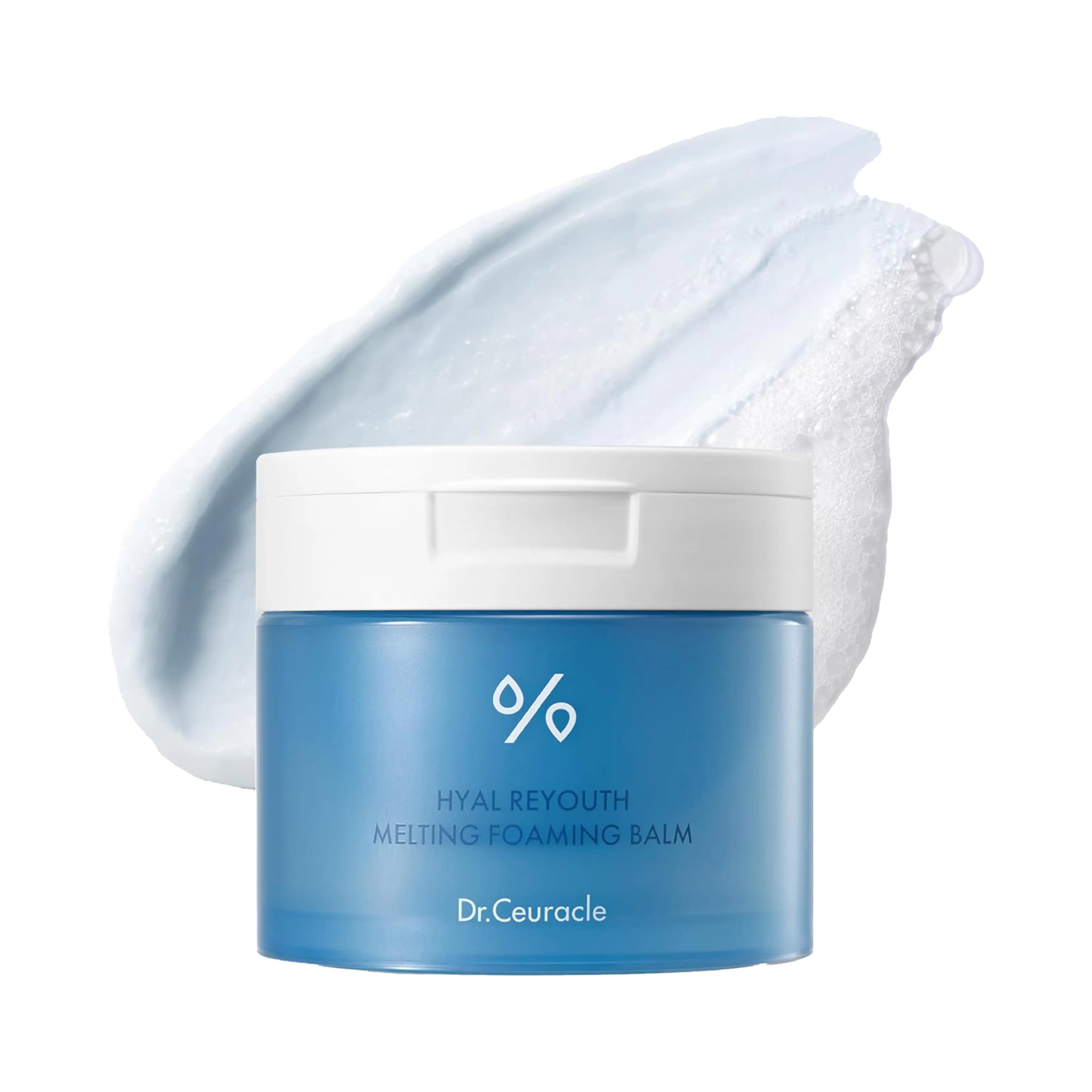 DR.CEURACLE Hyal Reyouth Melting Foaming Balm 100ml. K-beauty balm-to-foam cleanser featuring Hyal 6 Complex for intensive hydration and deep pore cleansing