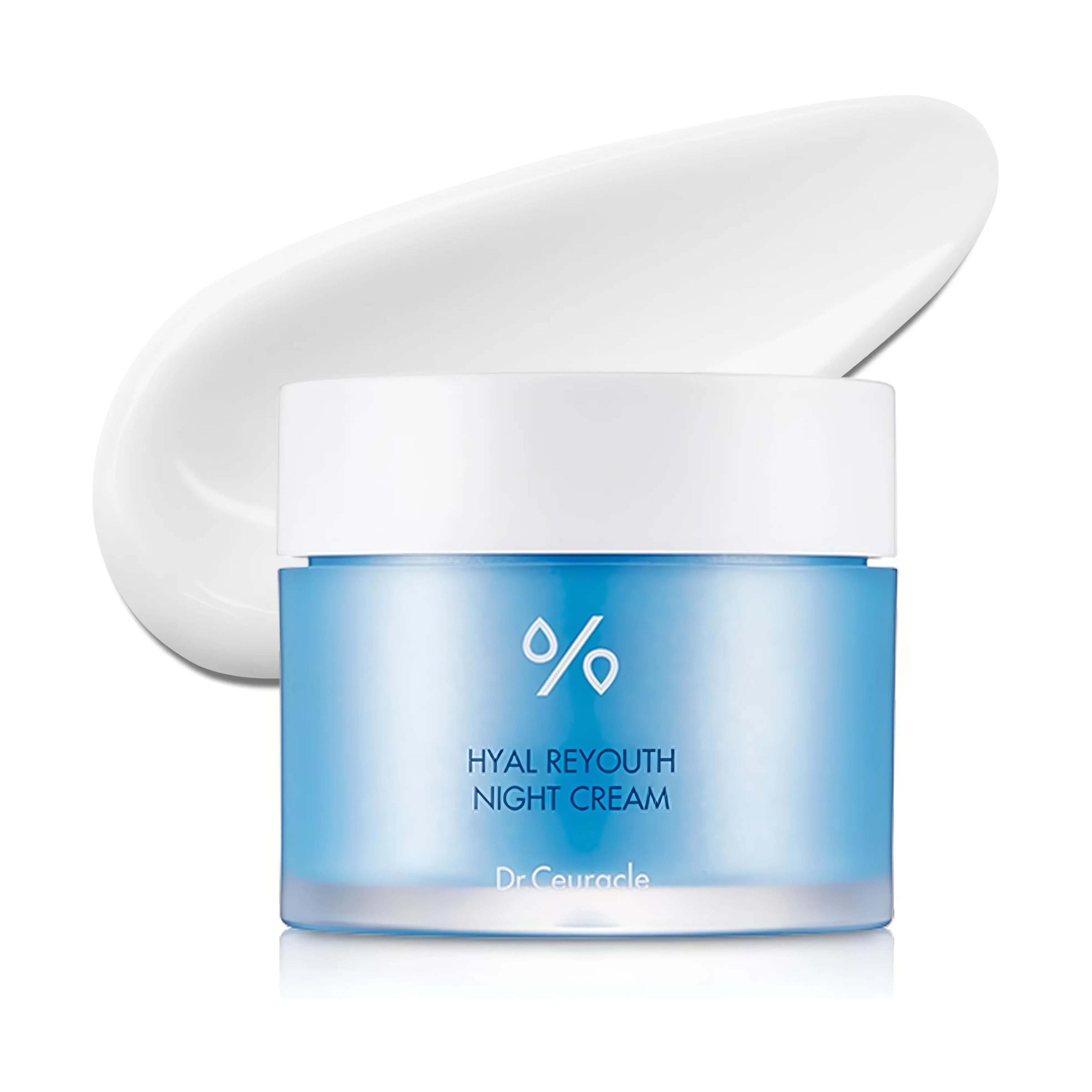 Dr.Ceuracle Hyal Reyouth Night Cream 60g, rich nourishing night cream with 6-Hyaluronic Acid Complex for multi-layer deep overnight hydration plumping fine lines wrinkles, Panthenol soothing barrier repair, Niacinamide brightening tone evening pore refinement dark spot fading, Fructan skin cell regeneration elasticity boost, Macadamia Seed Oil emollient cushioning suppleness, Adenosine anti-aging firmness, botanical extracts antioxidant protection moisture lock, whipping cream texture absorbs quickly no gre