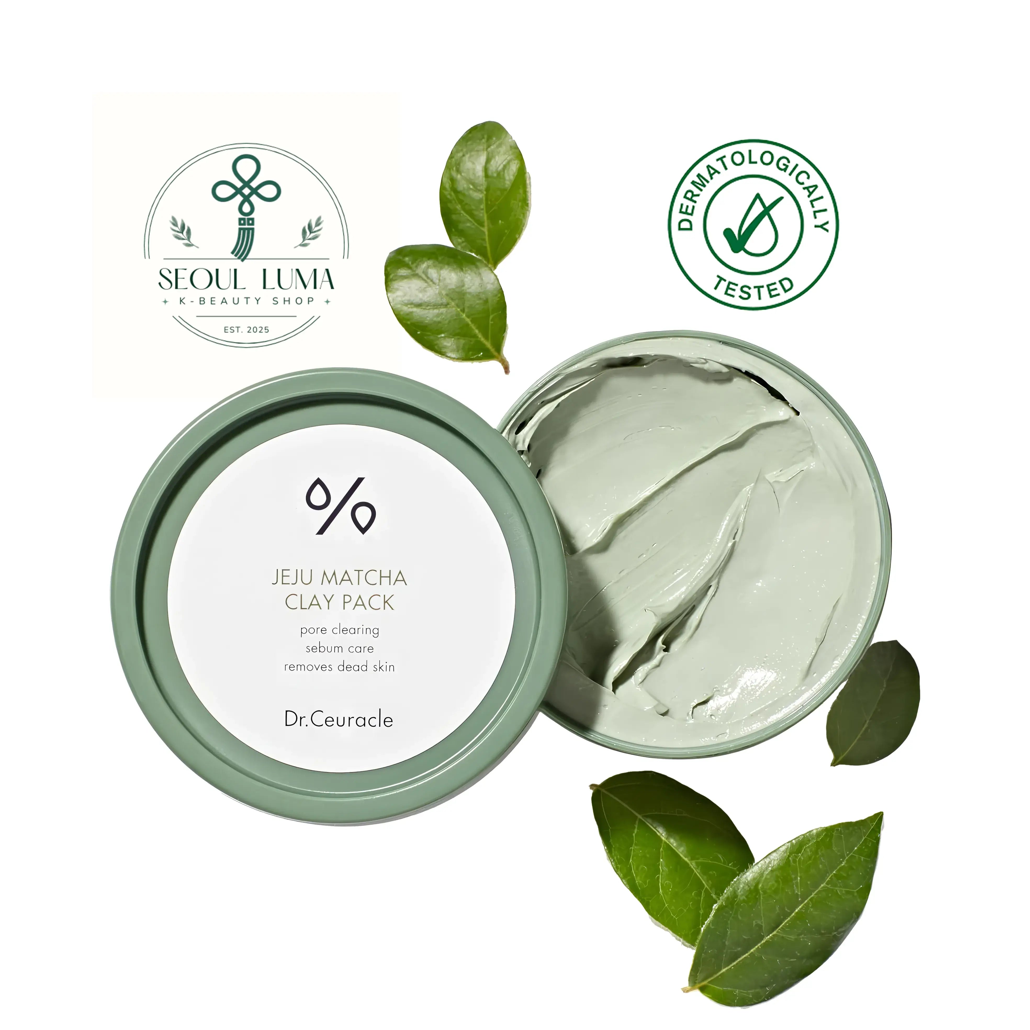 Dr. Ceuracle Jeju Matcha Clay Pack - deep cleansing green tea clay mask with 4 types of clay for pore purification and blackhead removal