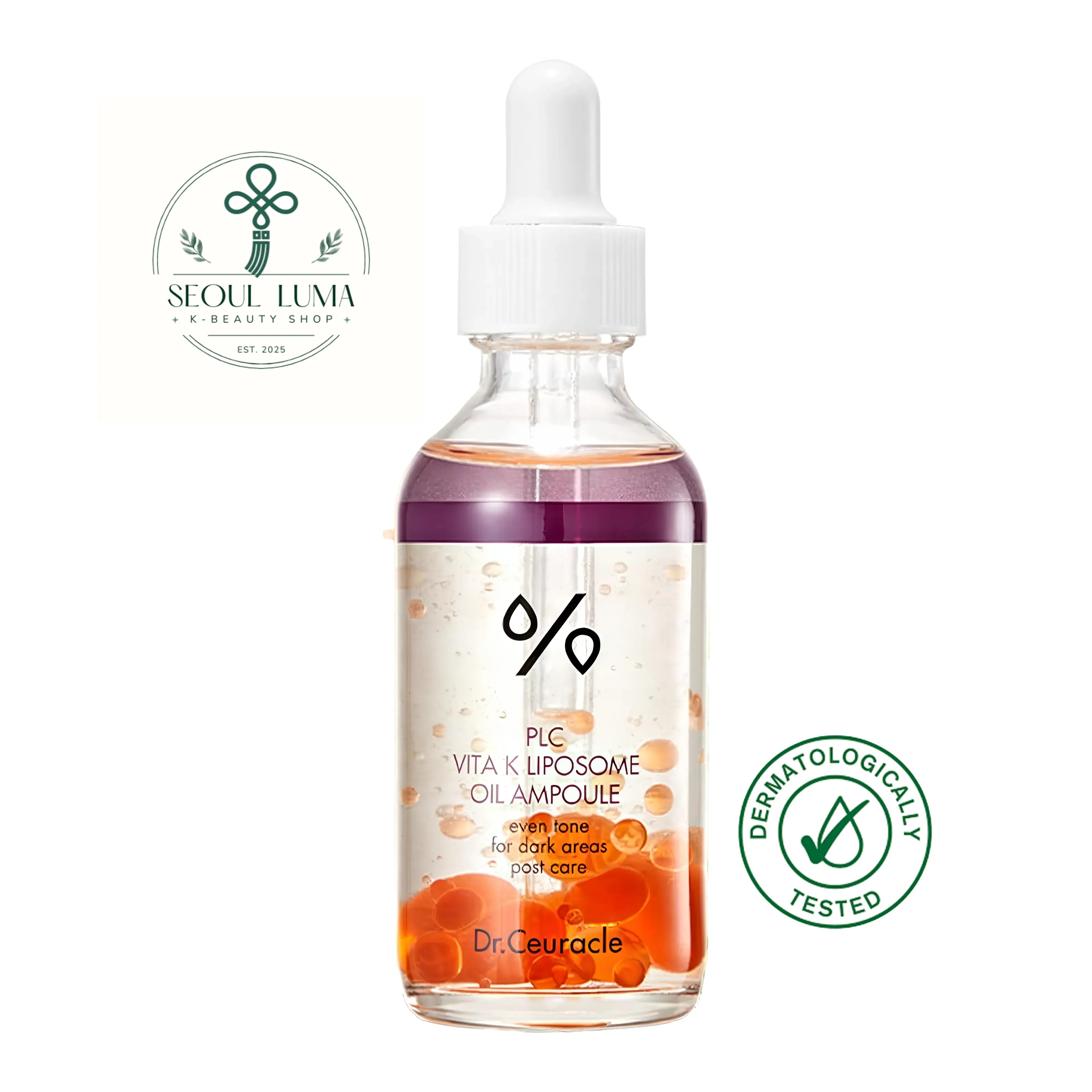 Dr. Ceuracle PLC Vita K Liposome Oil Ampoule - bi-phase ampoule with vitamin K liposomes and 6-phyto complex for dark circles, bruises, and circulation issues