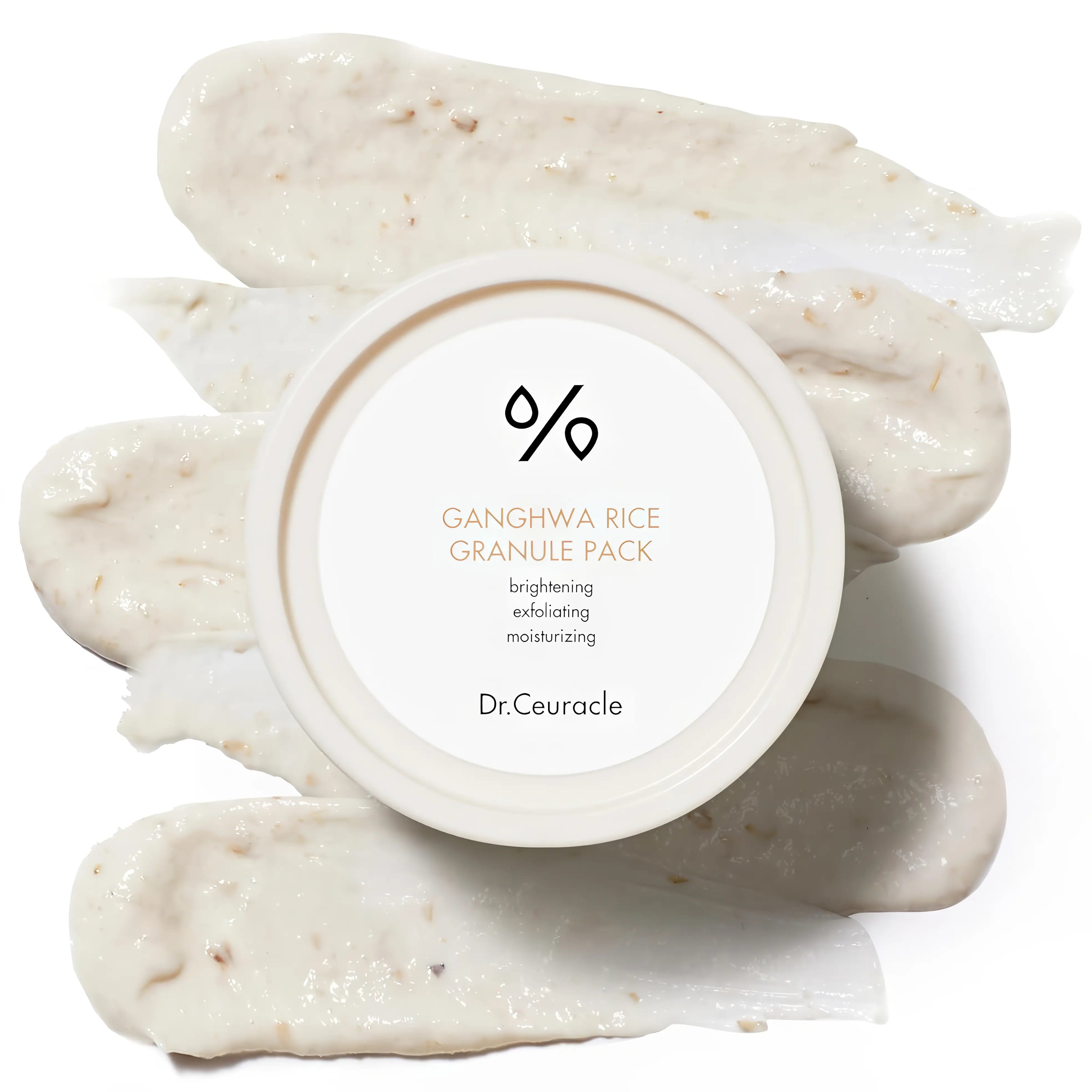 Dr.Ceuracle Strengthened Rice Granule Pack 115g, wash-off rice granule exfoliating mask with 30% fermented Ganghwa Island rice extract rich in vitamins C A E B for antioxidant brightening anti-aging, rice powder adlay Job's tears corn starch bamboo oat powders gentle physical exfoliation dead skin removal sebum control pore cleansing, ceramide NP barrier repair hydration boost, glycerin betaine potato pulp moisture lock soothing, revitalizes dull tired uneven skin texture improves radiance clarity smoothnes