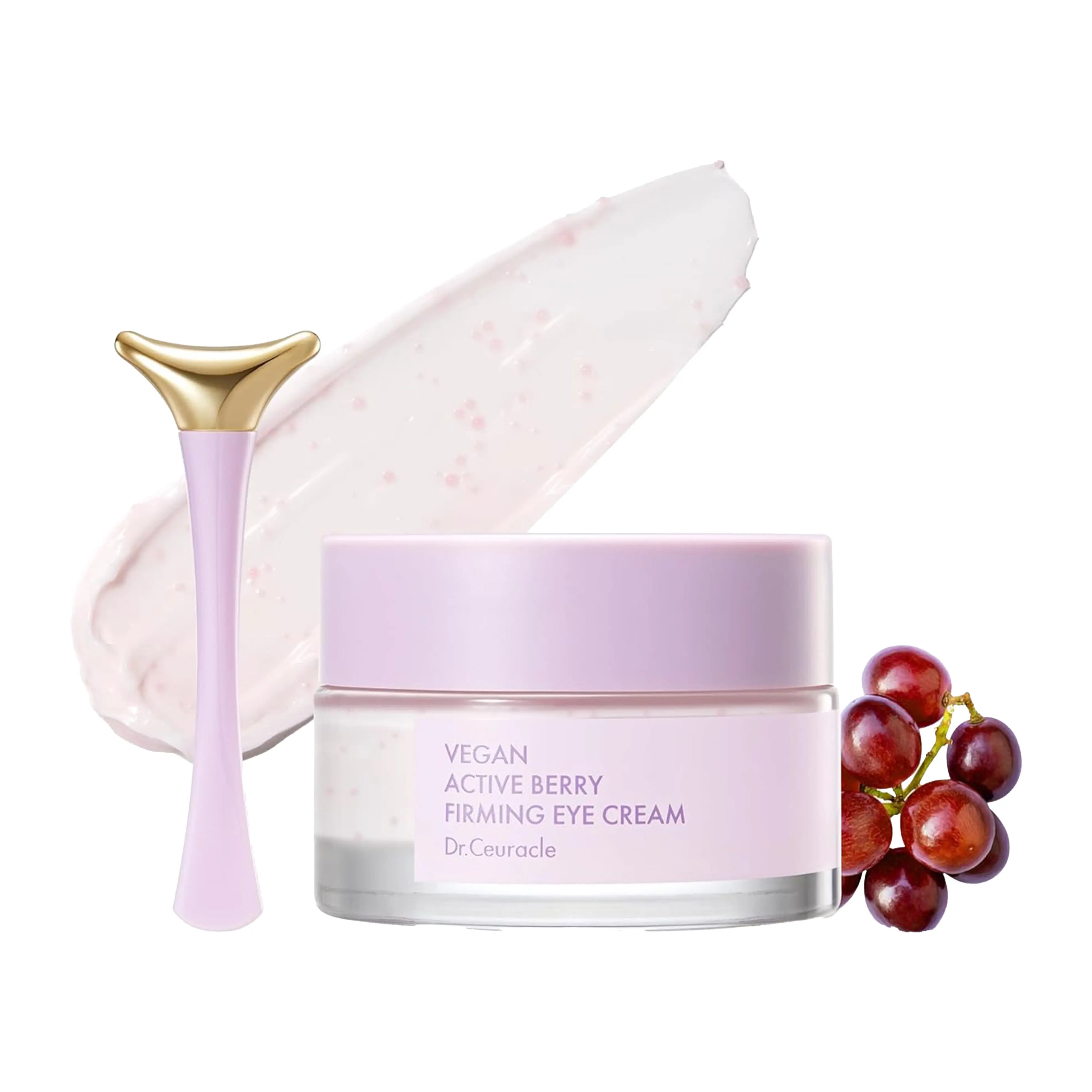 DR.CEURACLE Vegan Active Berry Firming Eye Cream 32g. K-beauty vegan eye cream with Resveratrol capsules for intensive firming and lifting