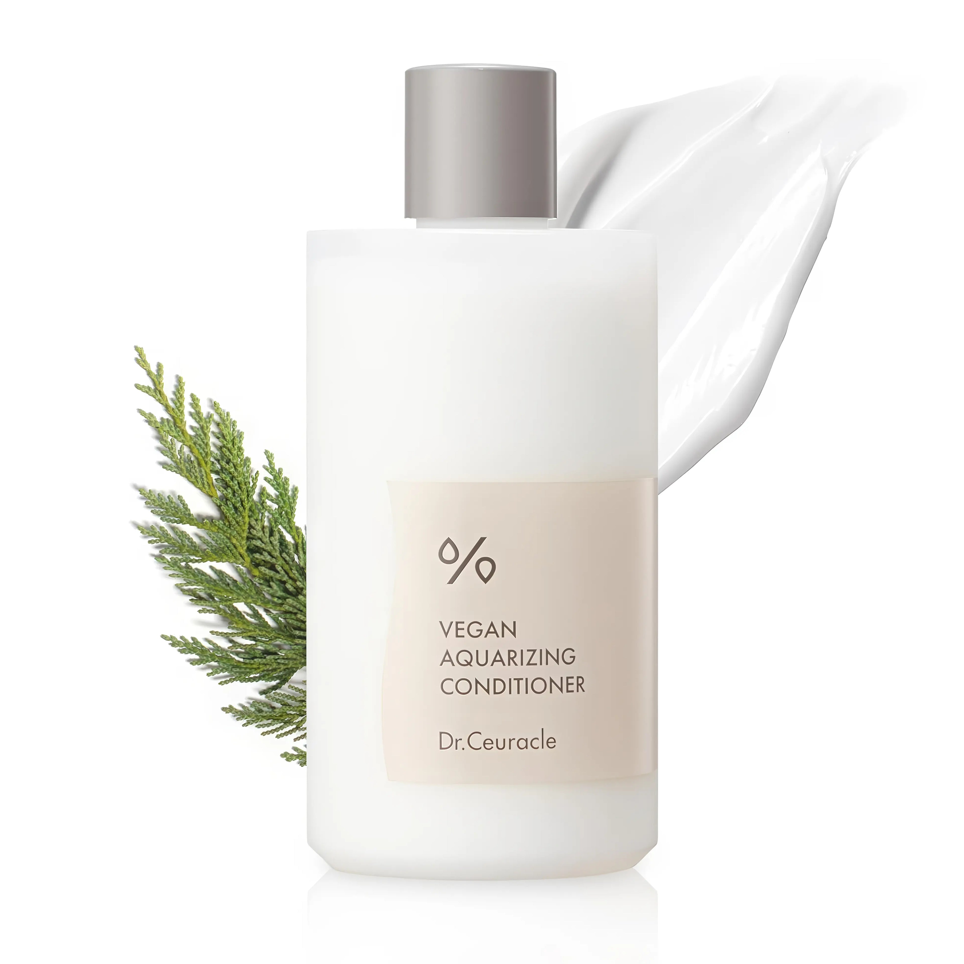 Dr.Ceuracle Vegan Aqua Rizing Conditioner 300ml, nourishing vegan conditioner with Birch Sap Aqua Seal 27,000ppm Hair Aquarizing Complex Cypress Water for deep scalp hydration cuticle smoothing moisture retention damaged brittle hair repair, Argan Oil Jojoba Oil Olive Oil rich emollients nourishment shine softness, Ceramide NP Squalane barrier protection split end prevention, Hydrolyzed Soy Protein Biotin Phyto-Proteins strengthen strands volume elasticity breakage reduction, Hydroxypropyltrimonium Hyaluron