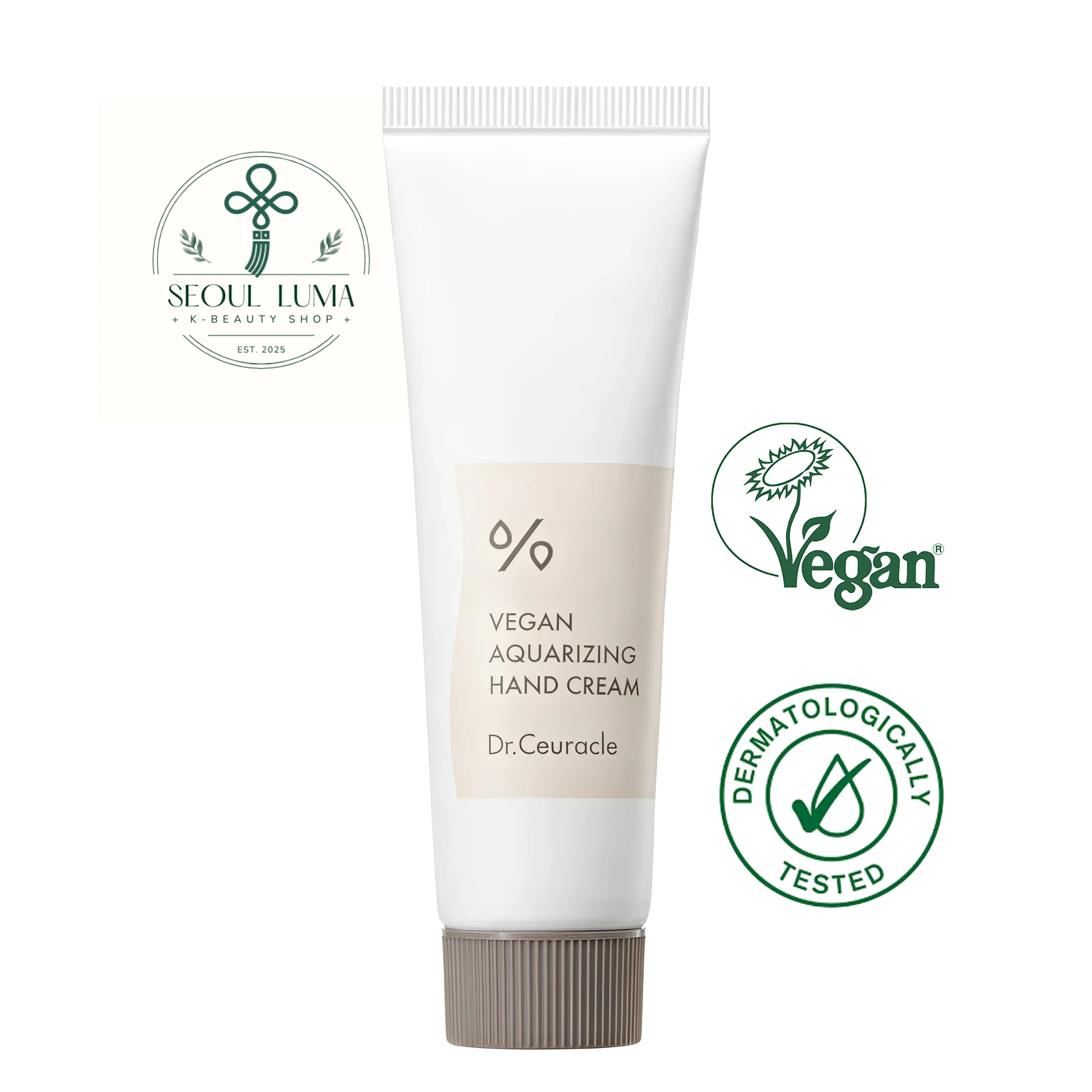 Dr. Ceuracle Vegan Aquarizing Hand Cream - rich moisturizing cream with shea butter, jojoba oil, and hinoki cypress water for intensive hand and nail care