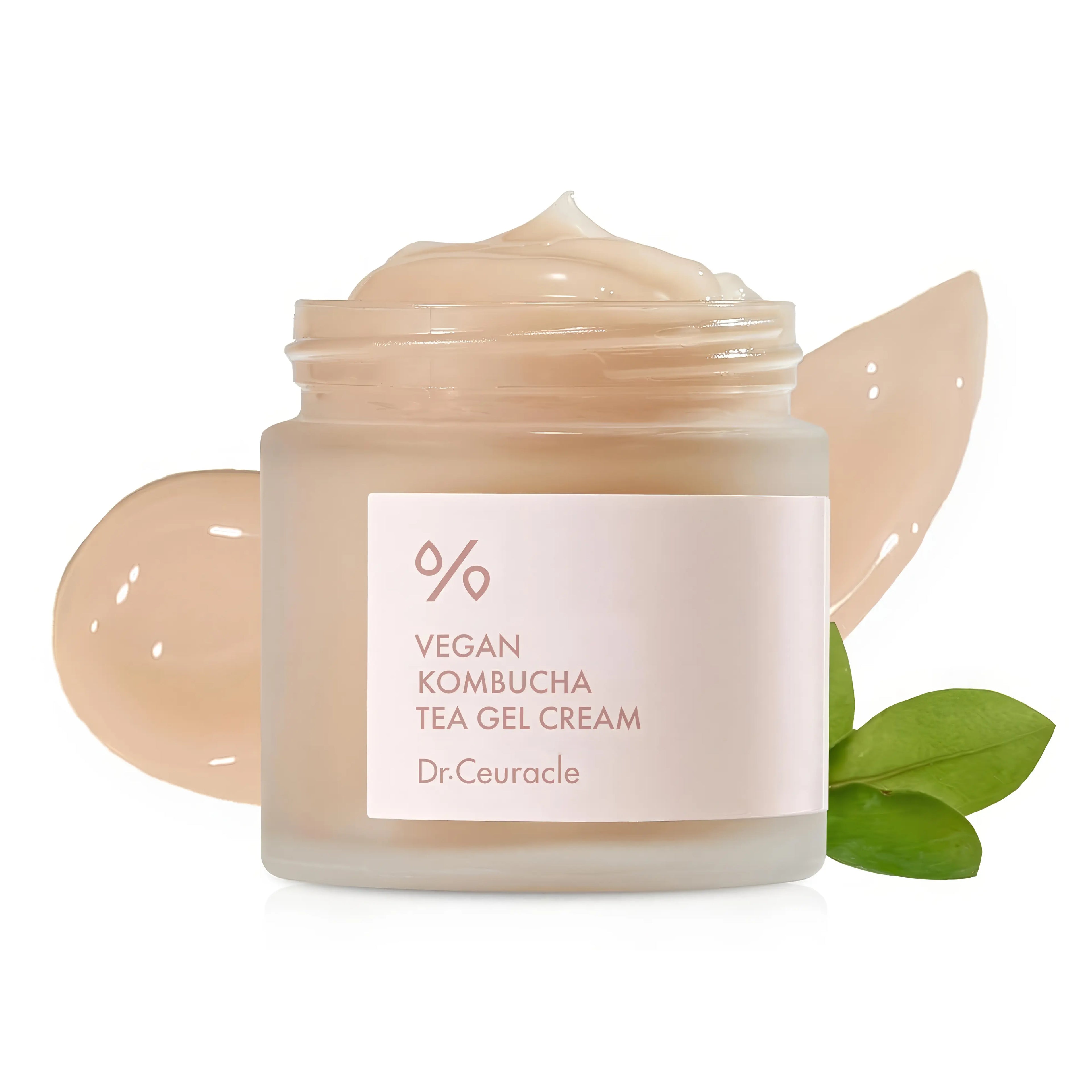 DR.CEURACLE Vegan Kombucha Tea Gel Cream 75g. K-beauty vegan gel cream for skin detox and deep hydration