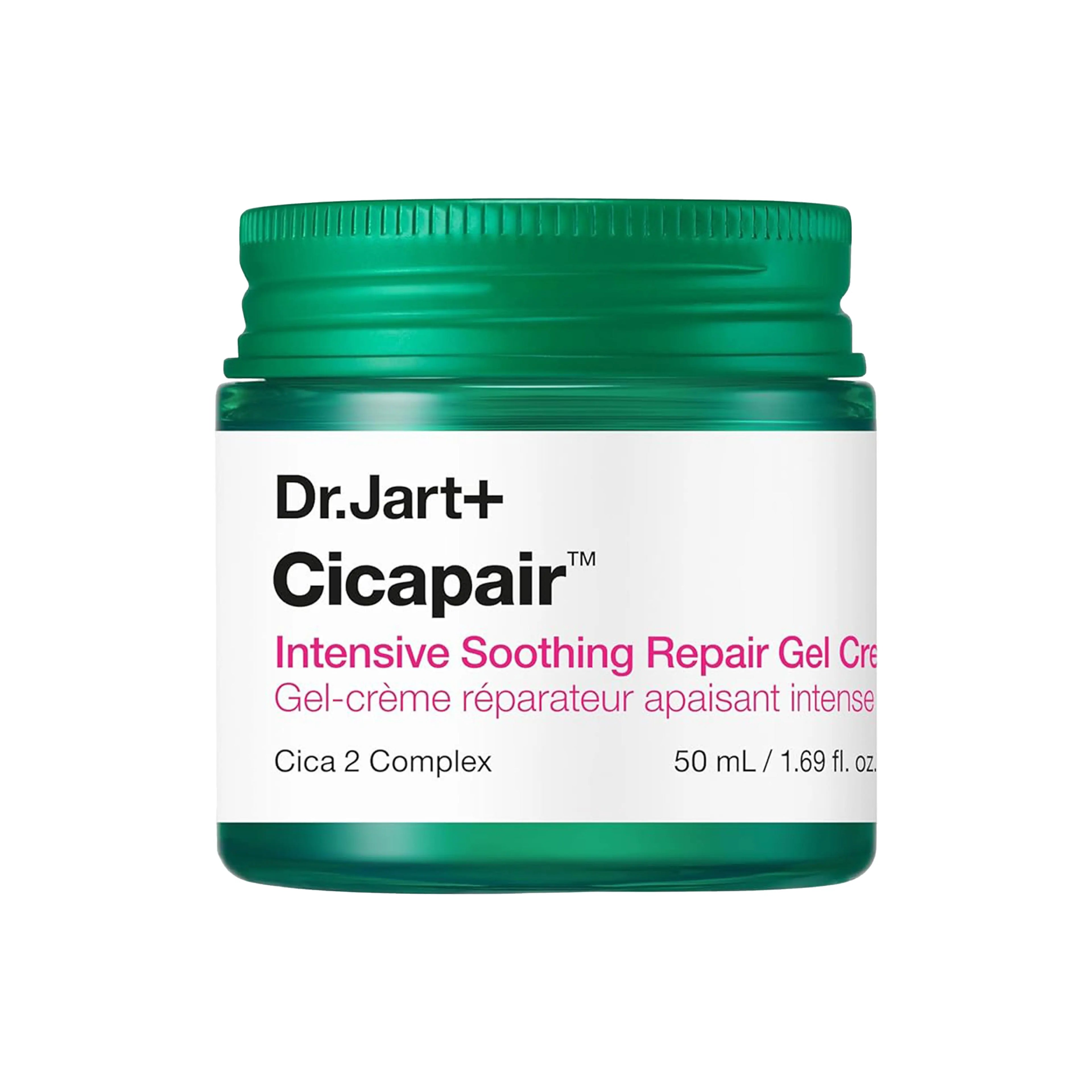 Dr.Jart+ Cicapair Intensive Soothing Repair Gel Cream 50ml. K-beauty cooling gel moisturizer for redness and sensitive skin soothing.