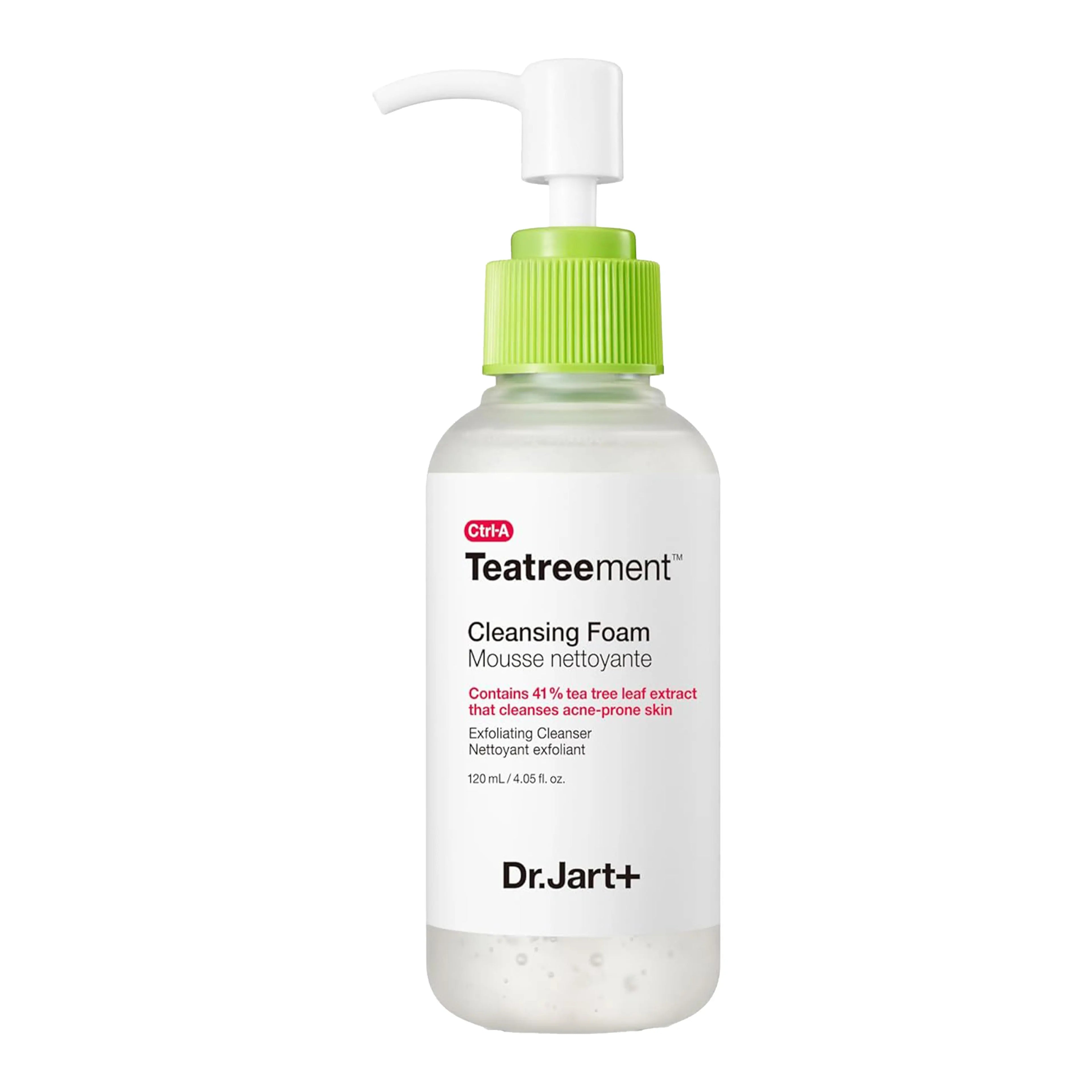 Dr.Jart+ Teatreement Cleansing Foam 120ml. K-beauty tea tree facial wash for acne-prone skin and sebum control