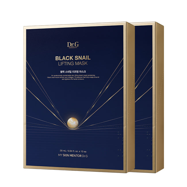 Dr.G Black Snail Lifting Mask 10 Sheets firming sheet mask with black snail and collagen for elasticity care