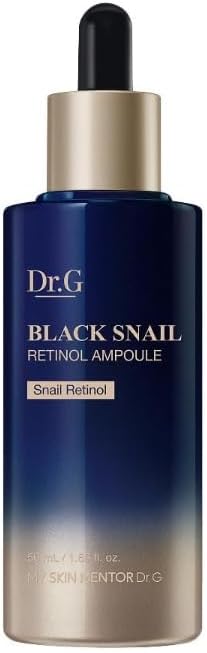 Dr.G Black Snail Retinol Ampoule 50ml anti aging serum with retinol and snail mucin designed to reduce wrinkles improve elasticity and smooth skin texture for youthful skin