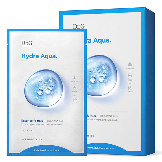 Dr.G Hydra Aqua Essence Fit Mask 10 Sheets hydrating sheet mask with hyaluronic acid for plump glowing skin