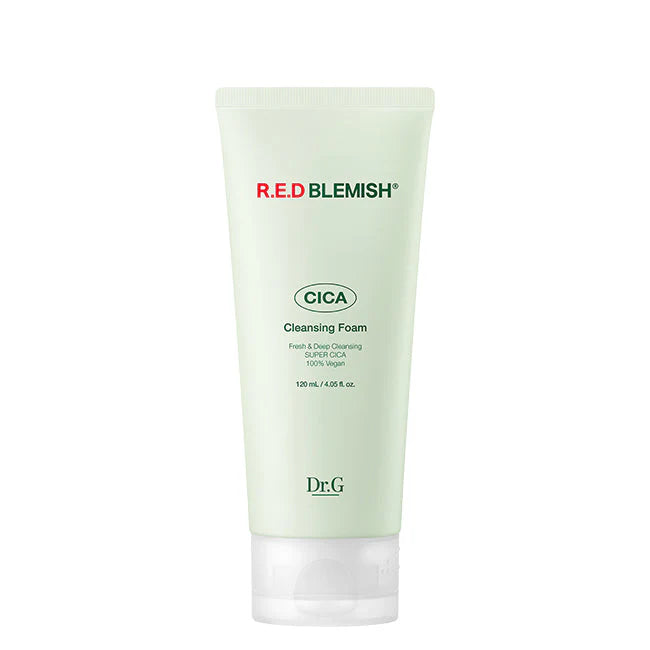 Dr.G Red Blemish Cica Cleansing Foam 120ml deep cleansing face wash with centella asiatica designed to remove impurities soothe sensitive skin and clear pores without dryness
