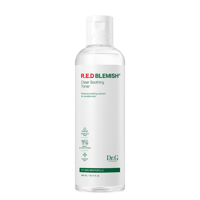 Dr.G Red Blemish Clear Soothing Toner 300ml Korean calming toner for sensitive acne-prone skin with 5 Cica hydration care