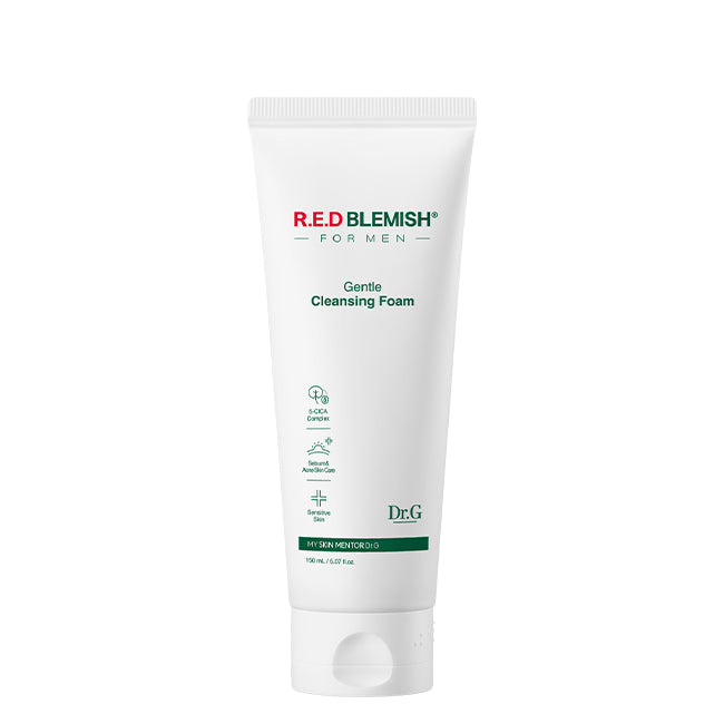 Dr.G Red Blemish For Men Gentle Cleansing Foam 150ml mild face wash designed to soothe shaving irritation remove oil and keep men skin clean and comfortable without dryness