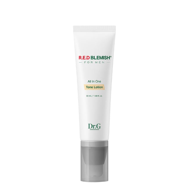 Dr.G Red Blemish For Men All In One Tone Lotion 50ml tone up lotion designed to brighten dull skin even out complexion reduce redness and create natural no makeup clear skin look for men