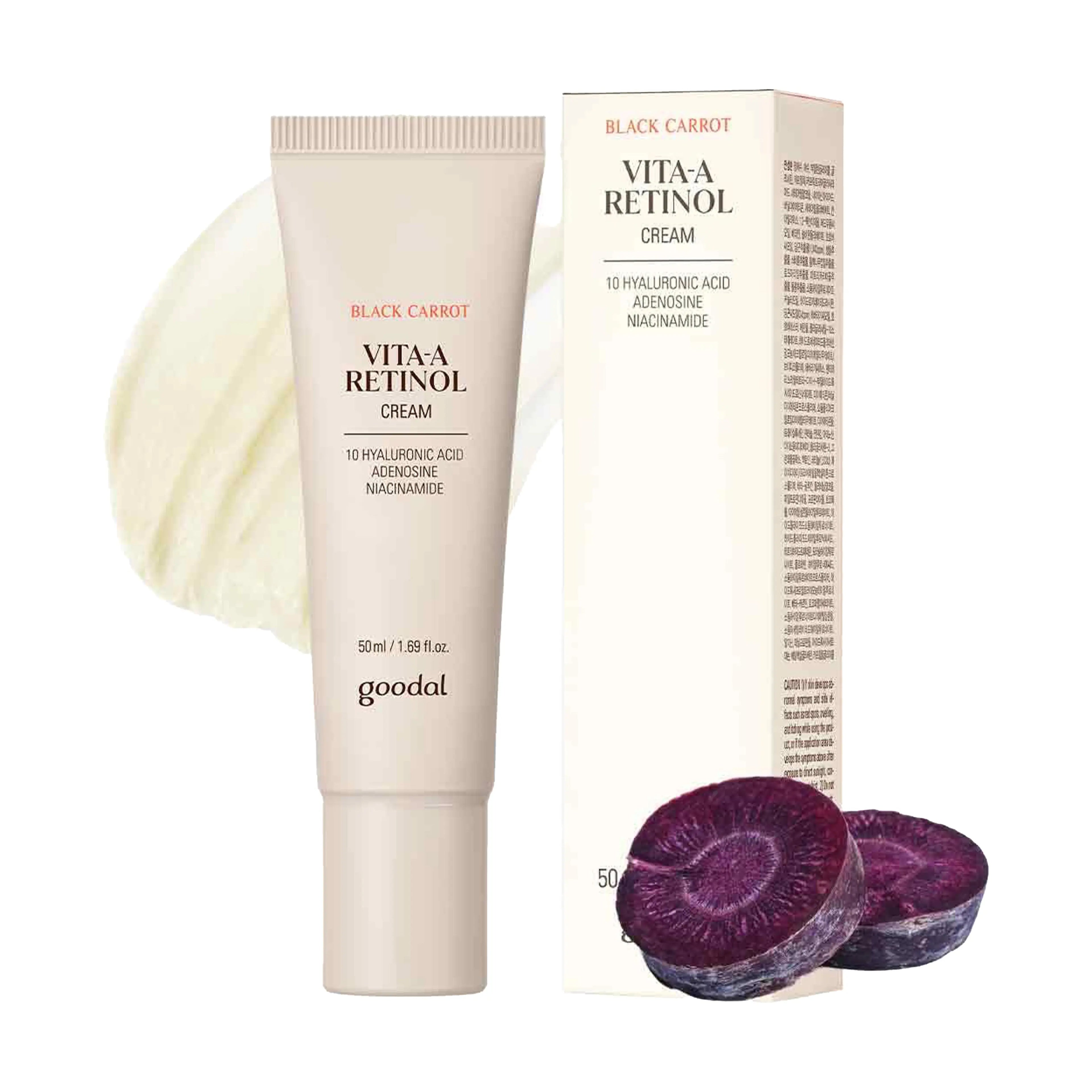 goodal Black Carrot Retinol Firming Cream 50ml for enlarged pores, firming care, and deep hydration