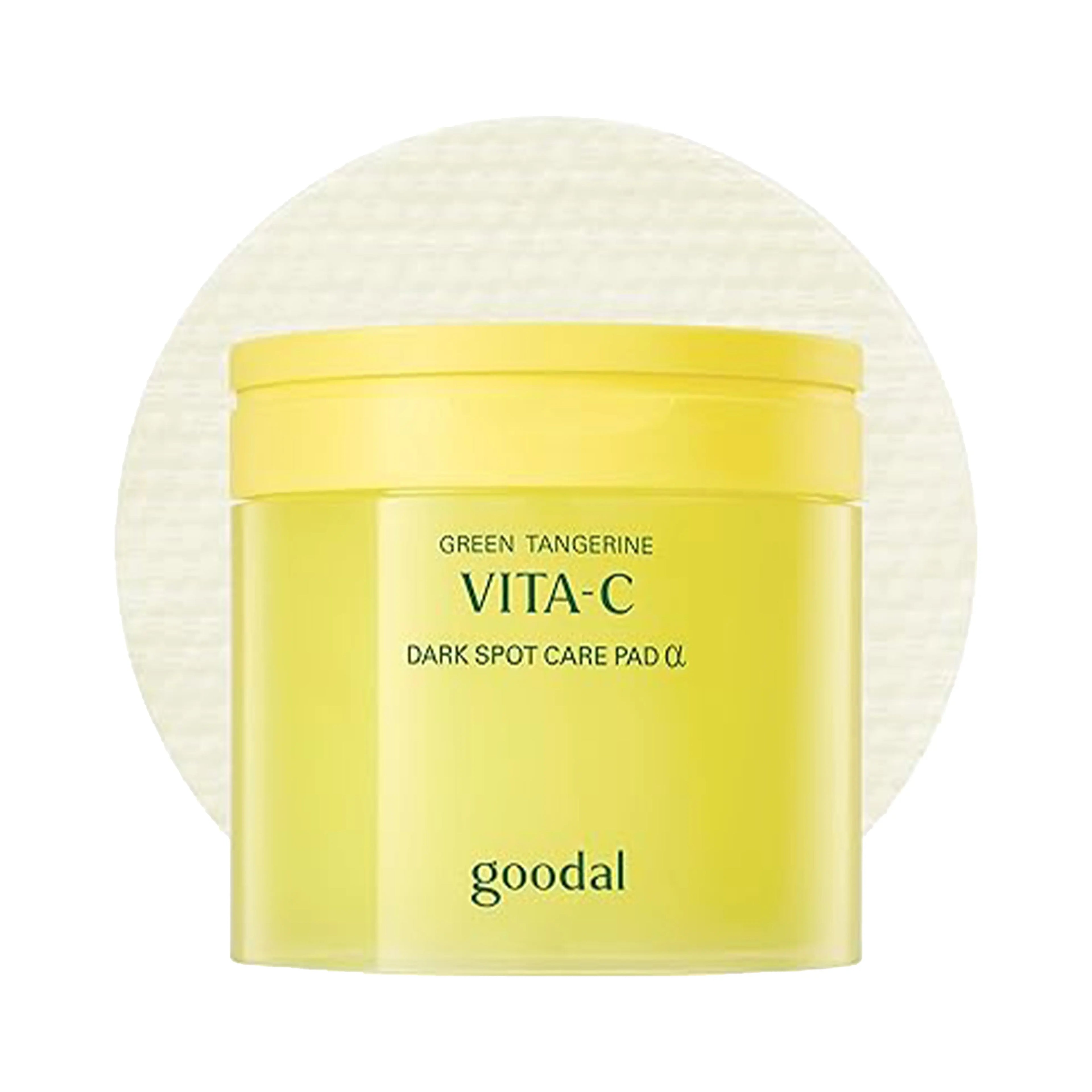 goodal Green Tangerine Vita C Dark Spot Care Pad Alpha 70 Pads brightening toner pad for dark spots glow and smooth skin