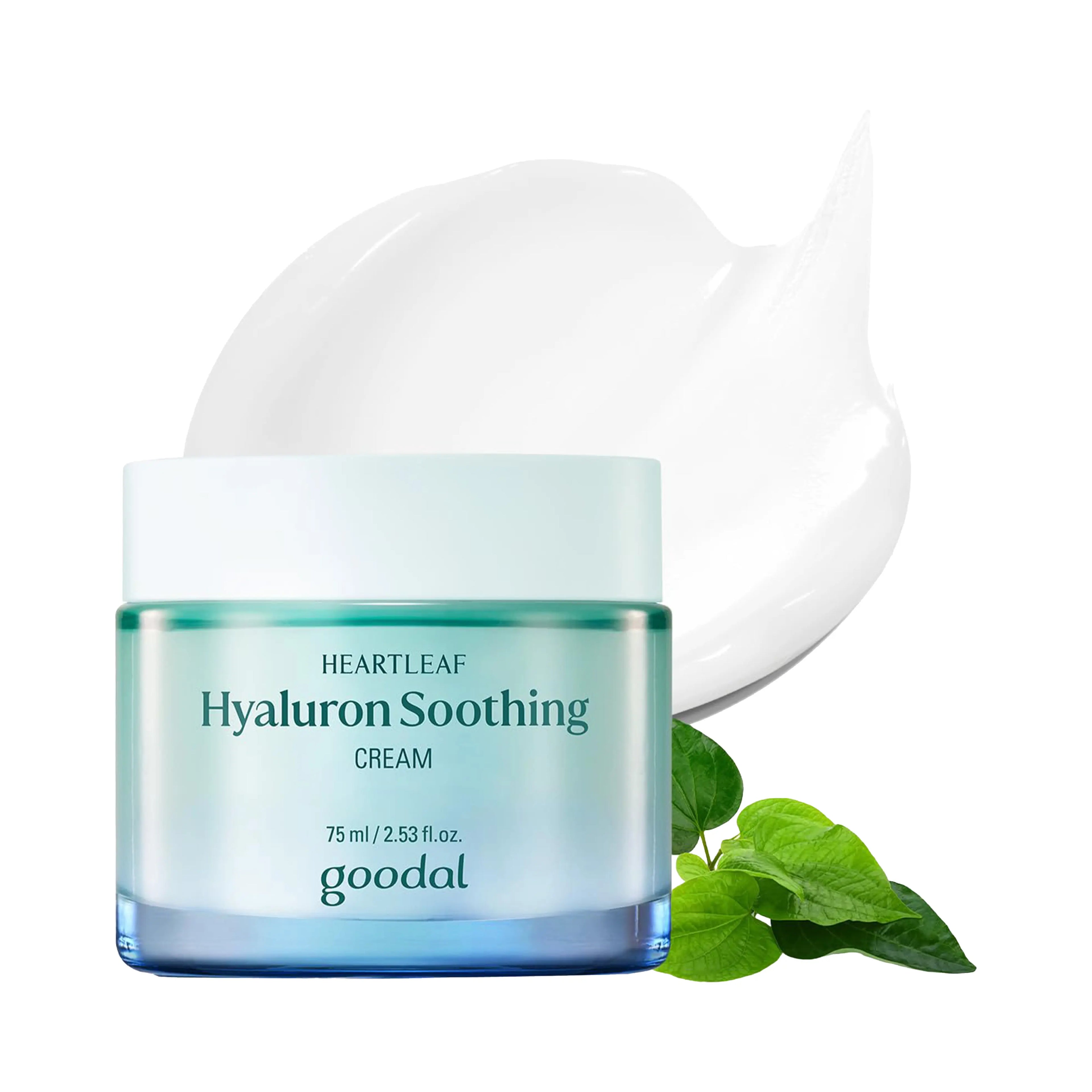 goodal Heartleaf Hyaluron Soothing Cream 75ml for sensitive skin, cooling hydration, barrier care, and fresh healthy glow