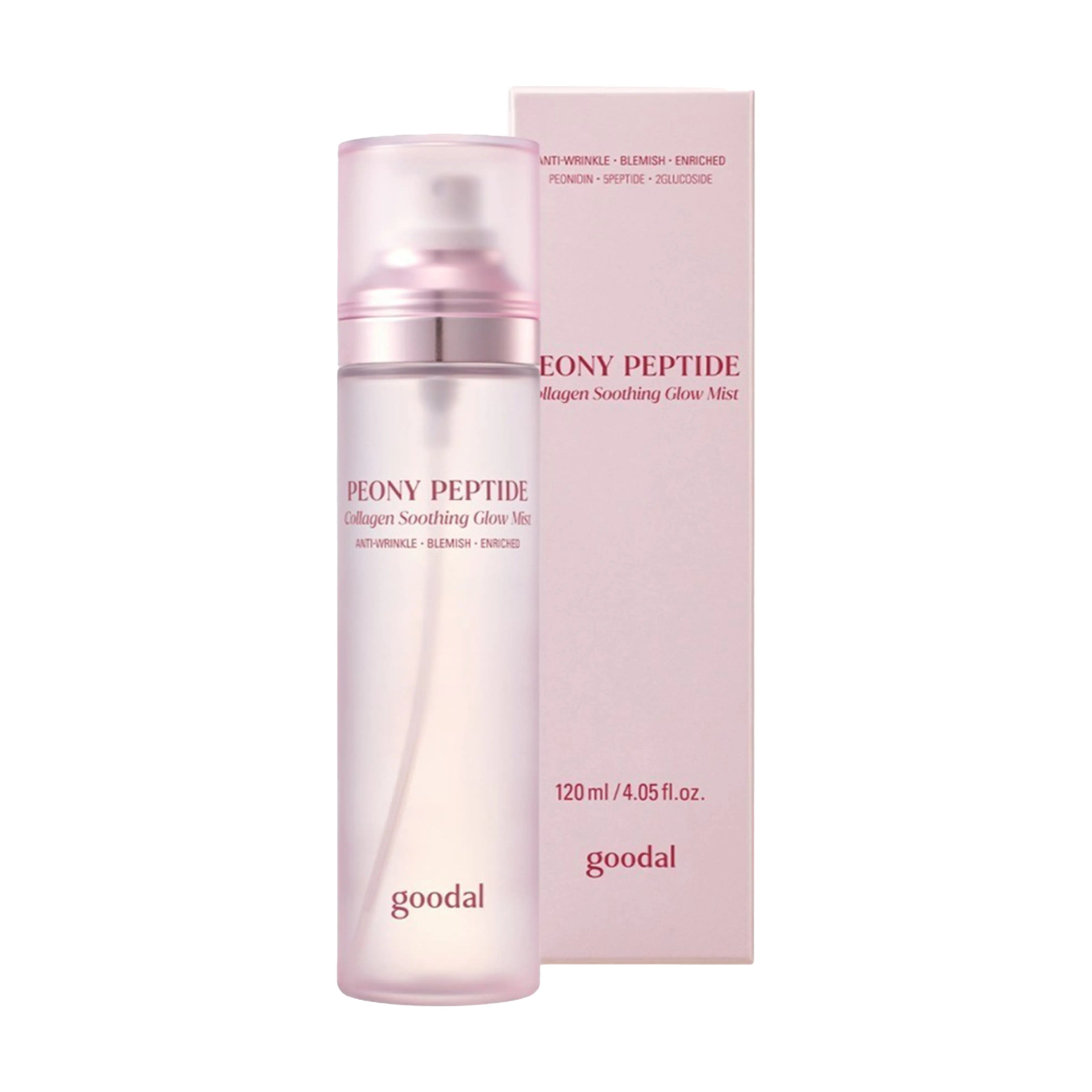 goodal Peony Peptide Collagen Glow Mist 50ml hydrating facial mist for plumping glow and dewy radiant skin