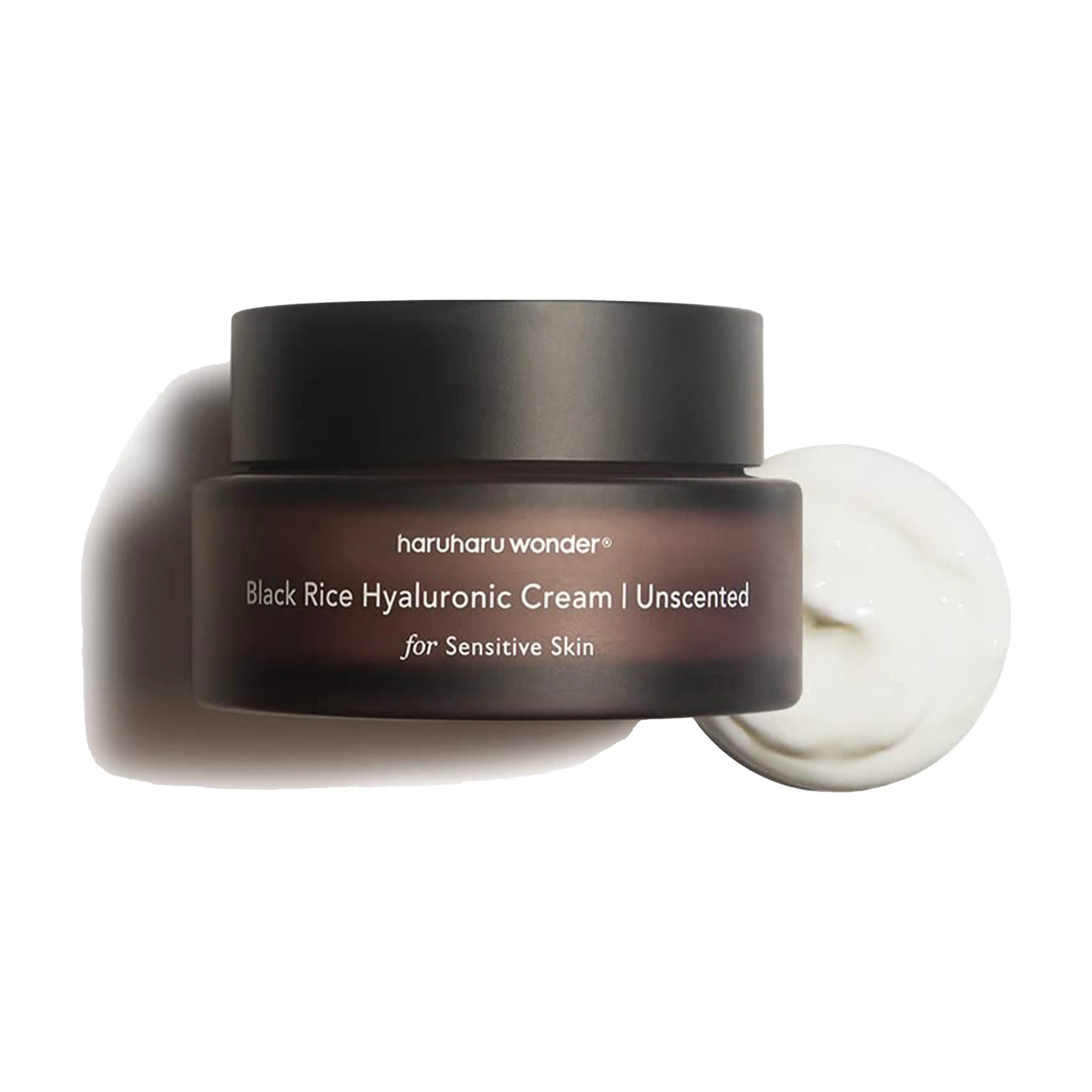 Haruharu Wonder Black Rice 10 Hyaluronic Cream 50ml. K-beauty unscented moisturizing cream with 10 types of Hyaluronic Acid and fermented black rice