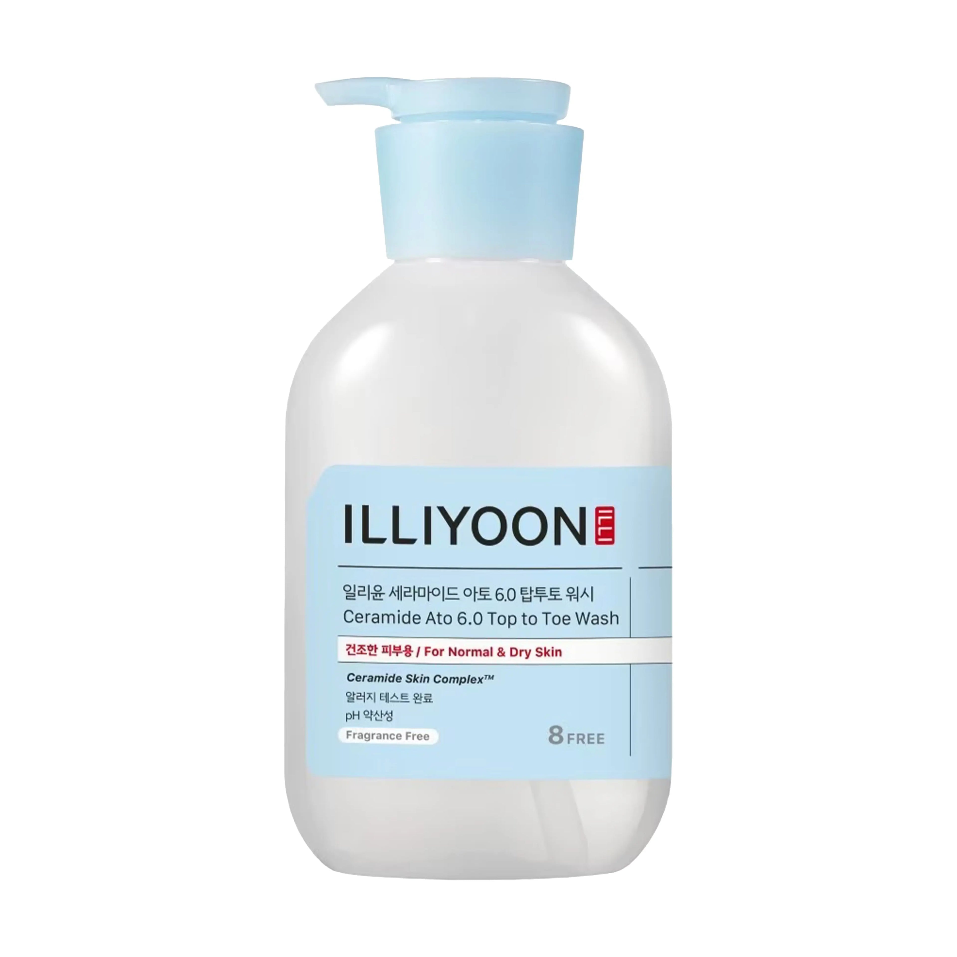 ILLIYOON Ceramide Ato 6.0 Top to Toe Wash 500ml. K-beauty pH-balanced all-in-one cleanser with Ceramide Skin Complex