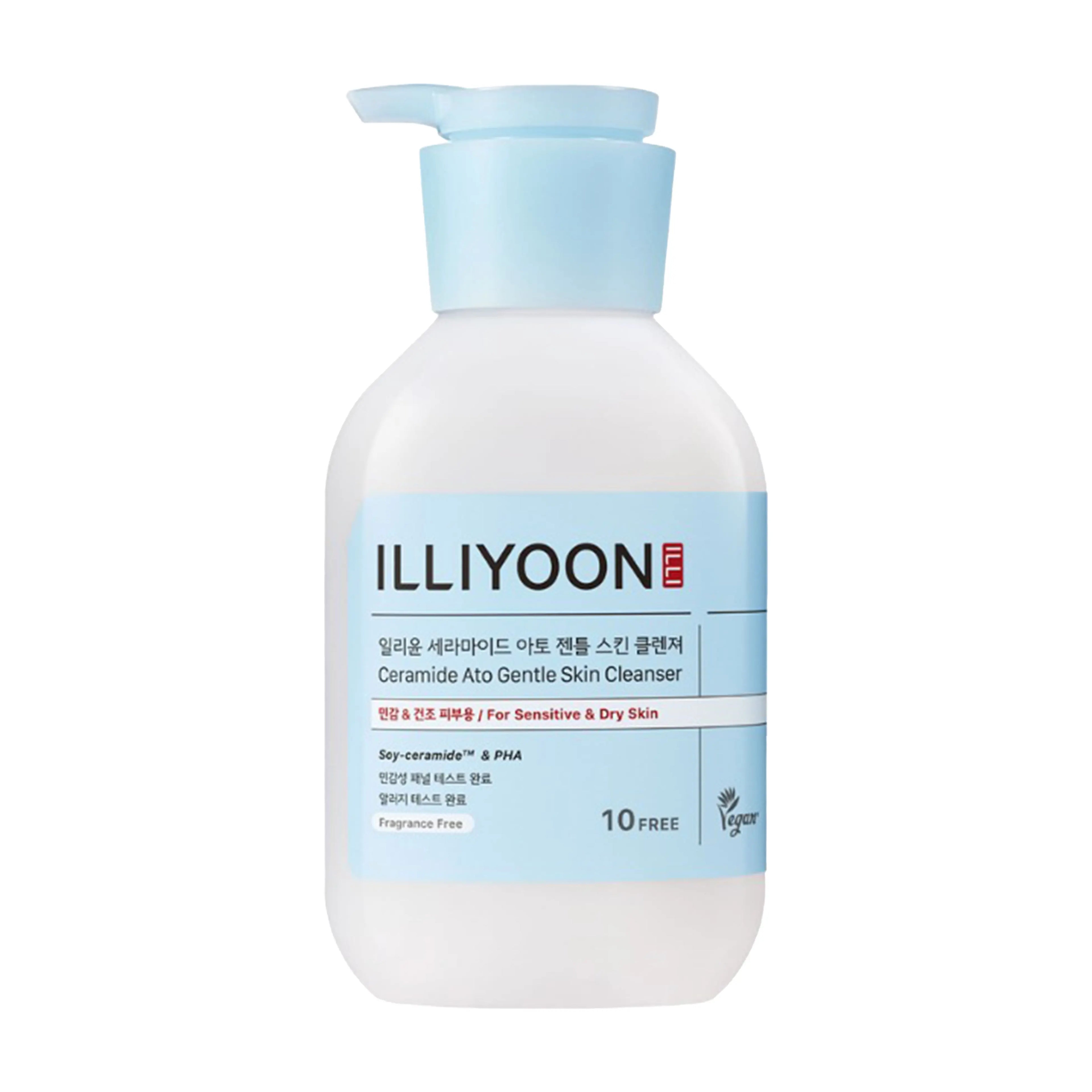 ILLIYOON Ceramide Ato Gentle Skin Cleanser 400ml. K-beauty low-irritation face wash with Ceramide Skin Complex™ and hydrating gel formula.