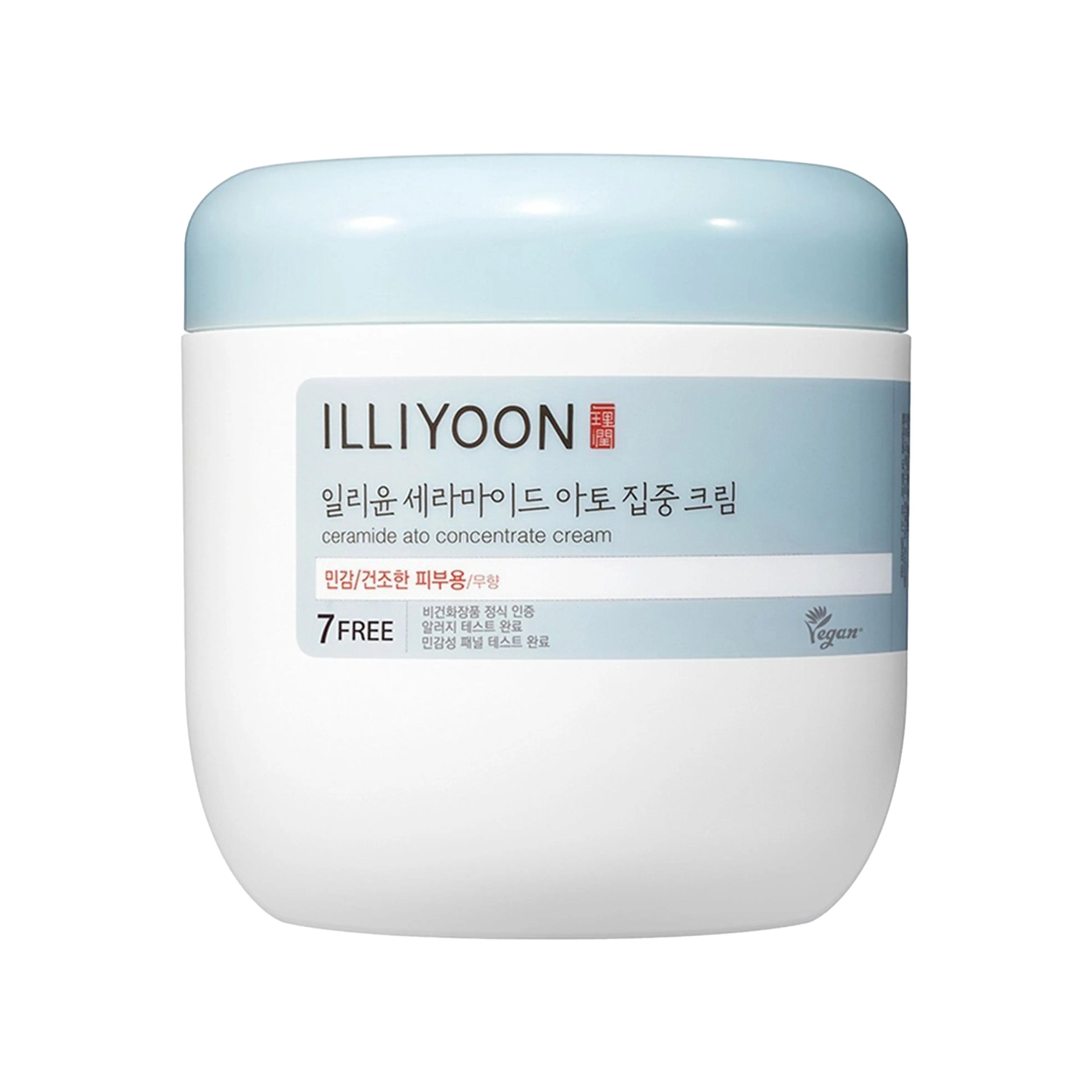 ILLIYOON Ceramide Ato Intensive Cream 500ml. K-beauty intensive barrier cream with visible Ceramide capsules and 100-hour hydration
