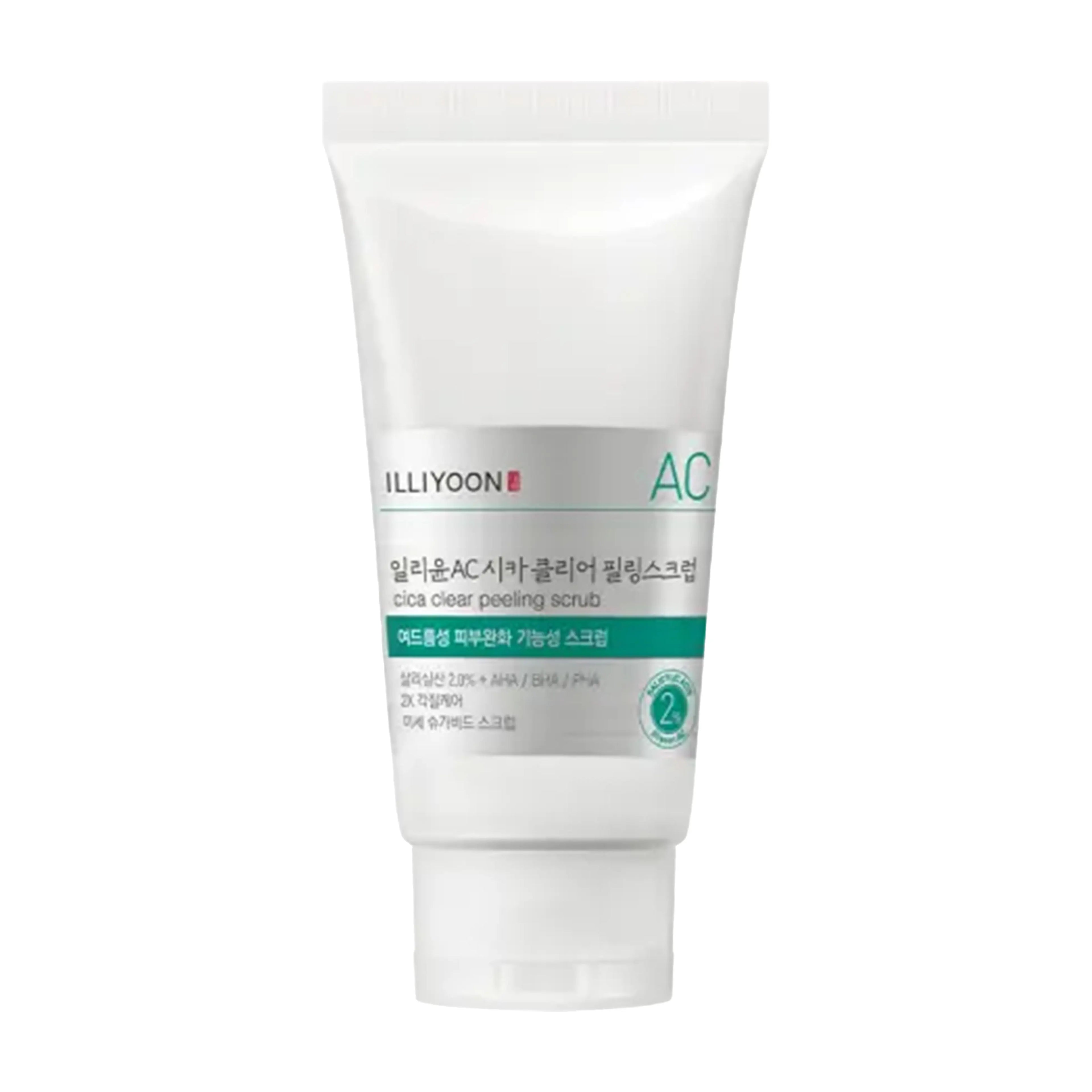 ILLIYOON Cica Acne Clear Peeling Scrub 200g. K-beauty acne-safe sugar scrub with Salicylic Acid and Centella Asiatica