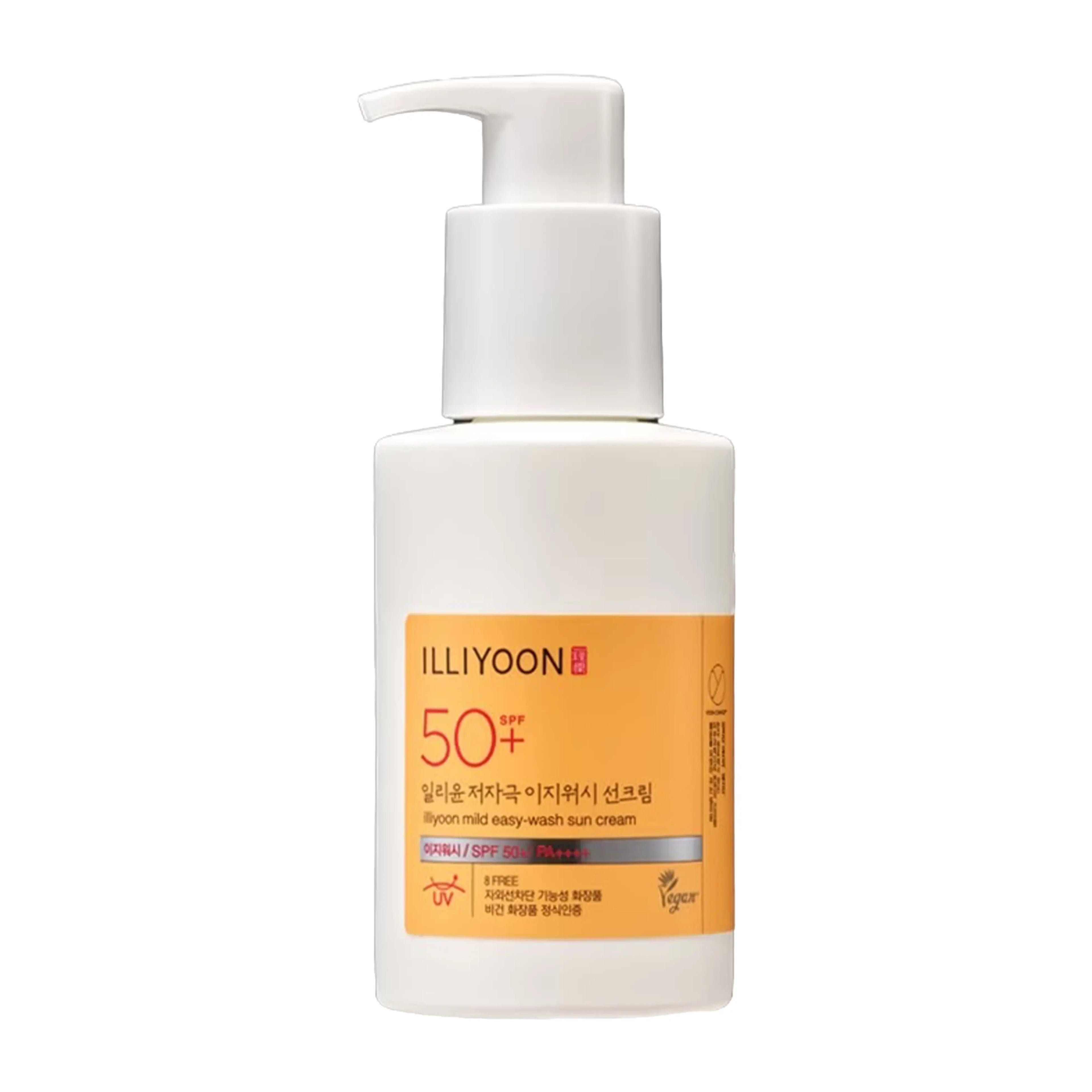 ILLIYOON Easy Wash Sunscreen SPF50+ 150ml. K-beauty low-irritation daily sunscreen for face and body with easy-wash technology