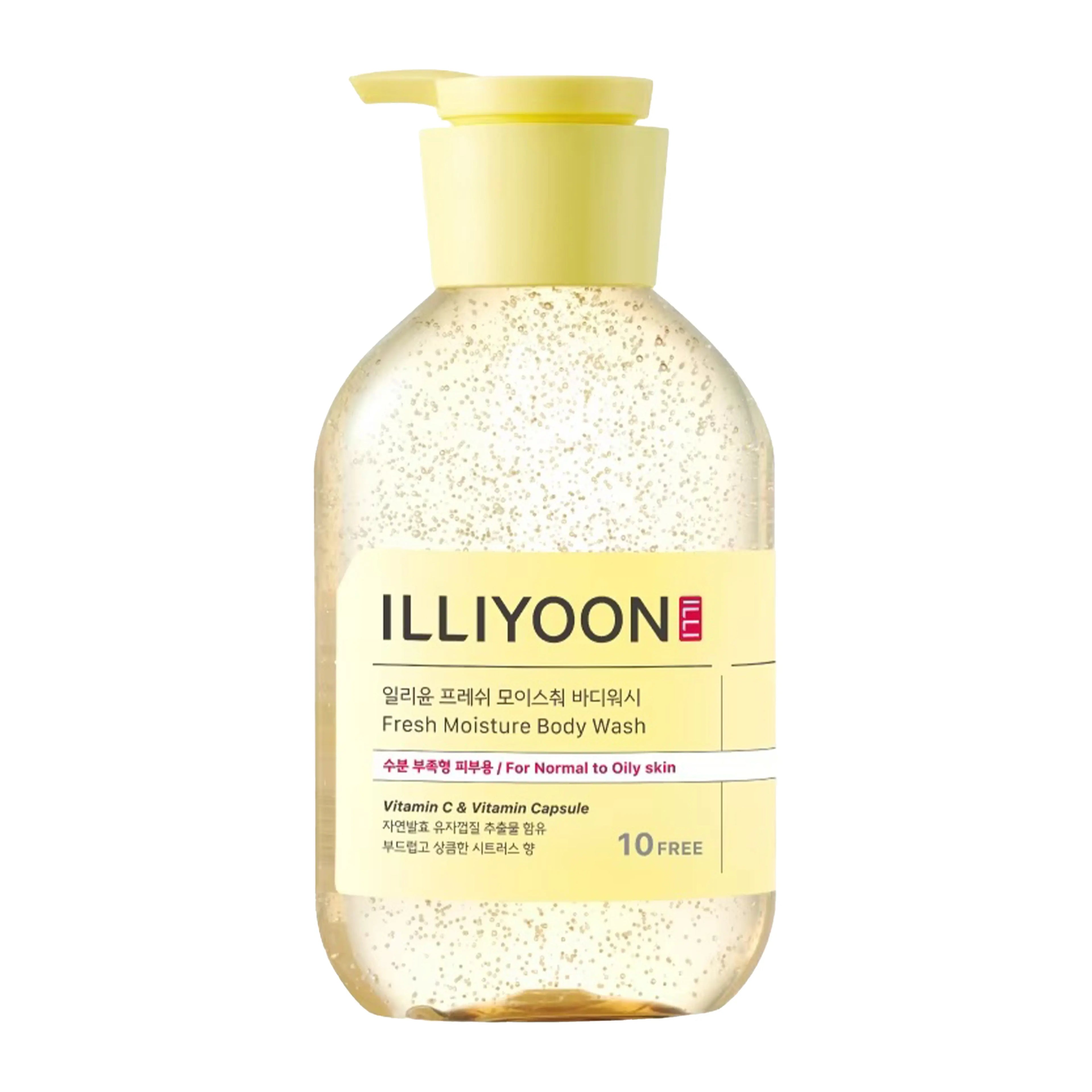 ILLIYOON Fresh Moisture Body Wash 500ml. K-beauty refreshing body cleanser with Vitamin capsules and Yuja extract