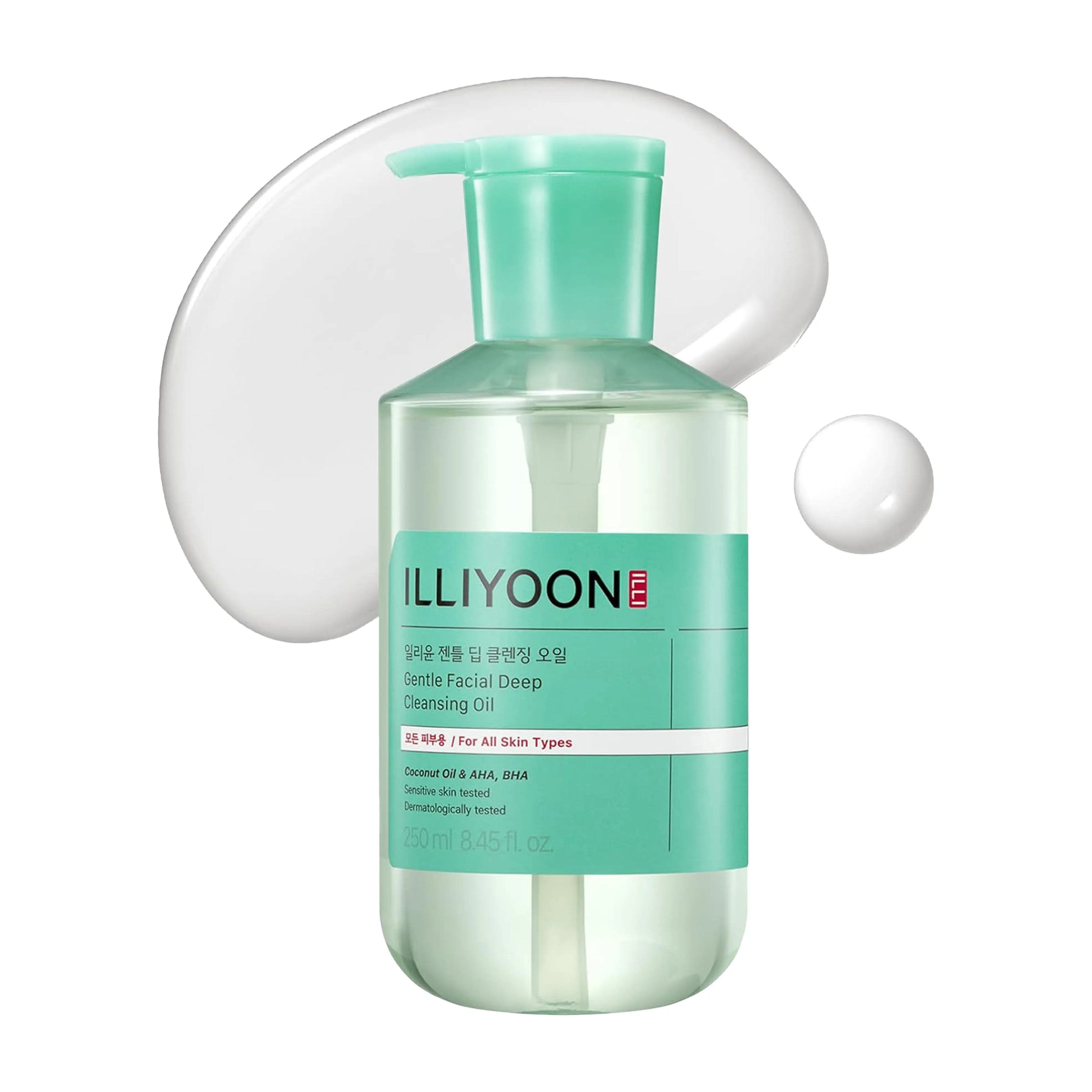 ILLIYOON Gentle Deep Cleansing Oil 250ml. K-beauty low-irritation oil cleanser with Ceramide Skin Complex™ and fine dust removal technology