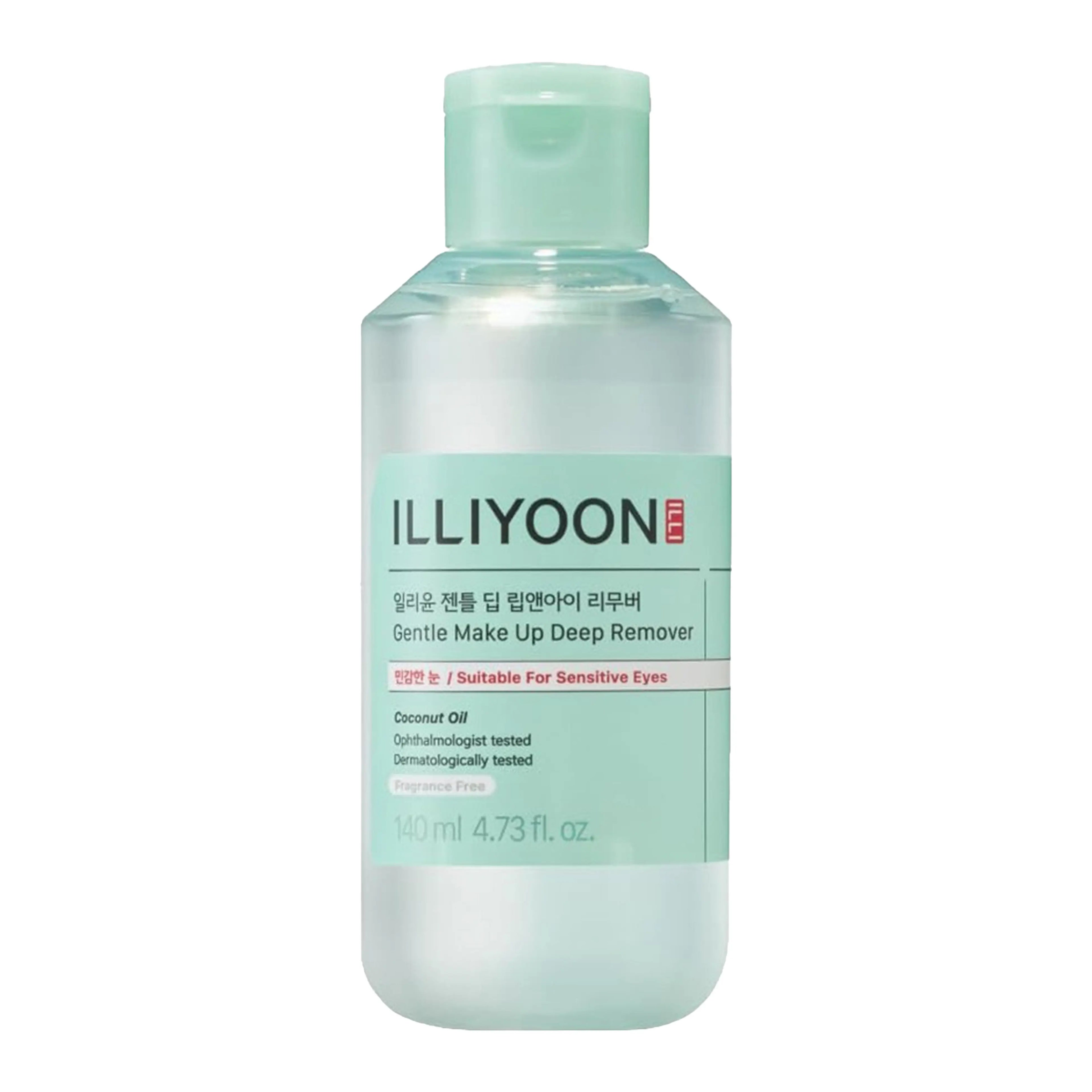 ILLIYOON Gentle Deep Lip & Eye Remover 140ml. K-beauty dual-phase point makeup remover with Coconut Oil for sensitive eyes