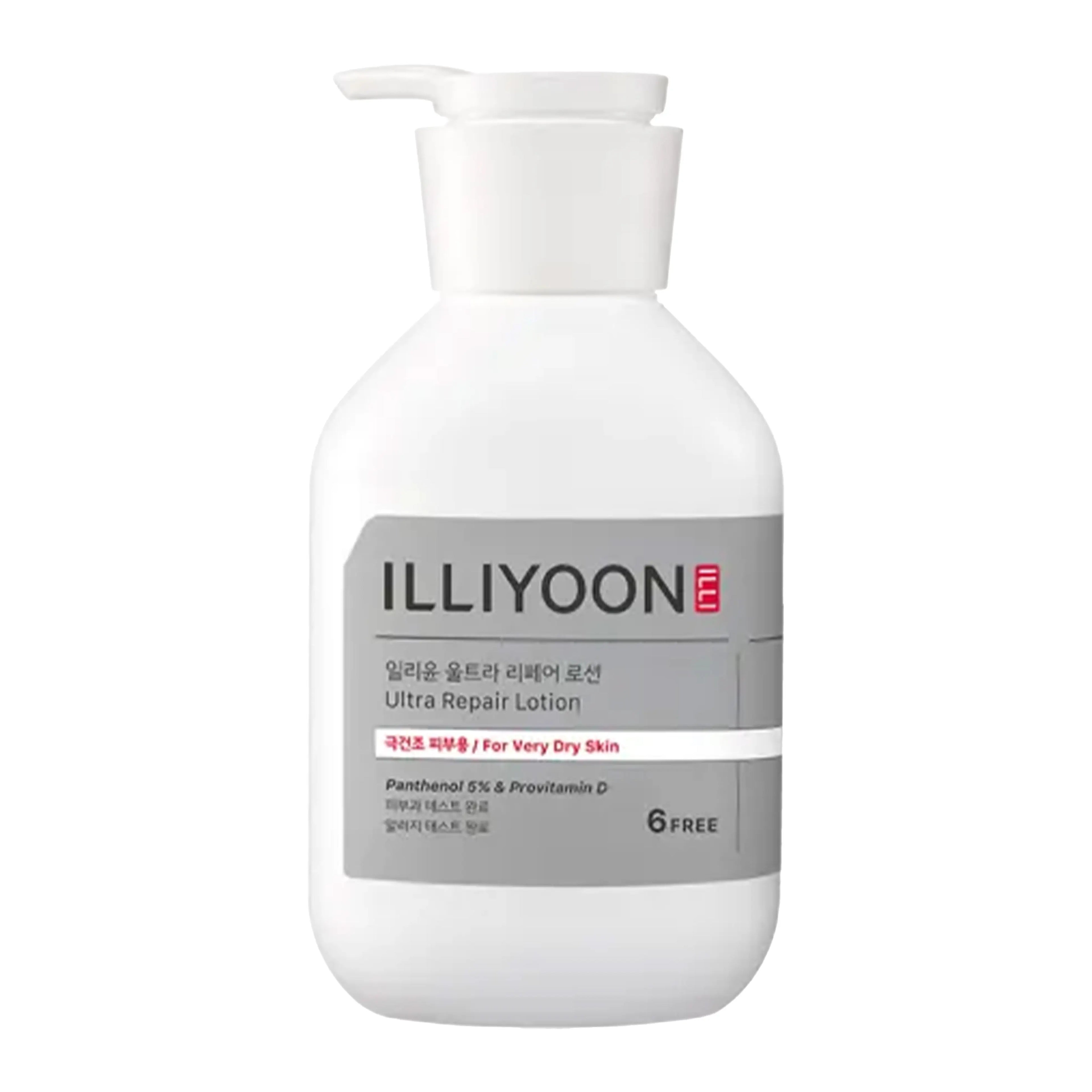 ILLIYOON Ultra Repair Body Lotion 350ml. K-beauty intensive body lotion with 5% Panthenol and Jojoba Oil for extremely dry skin