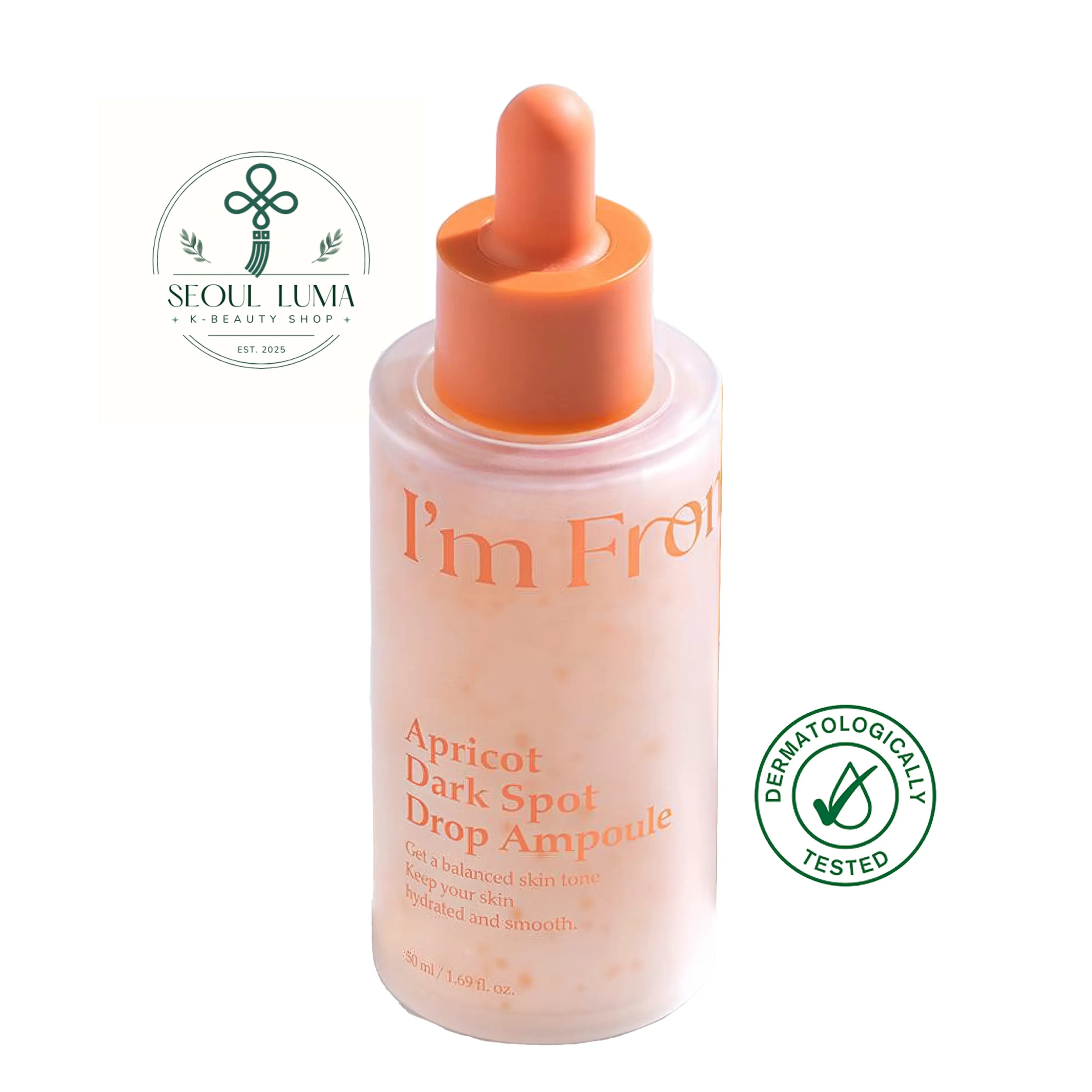 I'm From Apricot Dark Spot Drop Ampoule - concentrated brightening serum with apricot dual-exosomes and tranexamic acid for dark spots and hyperpigmentation