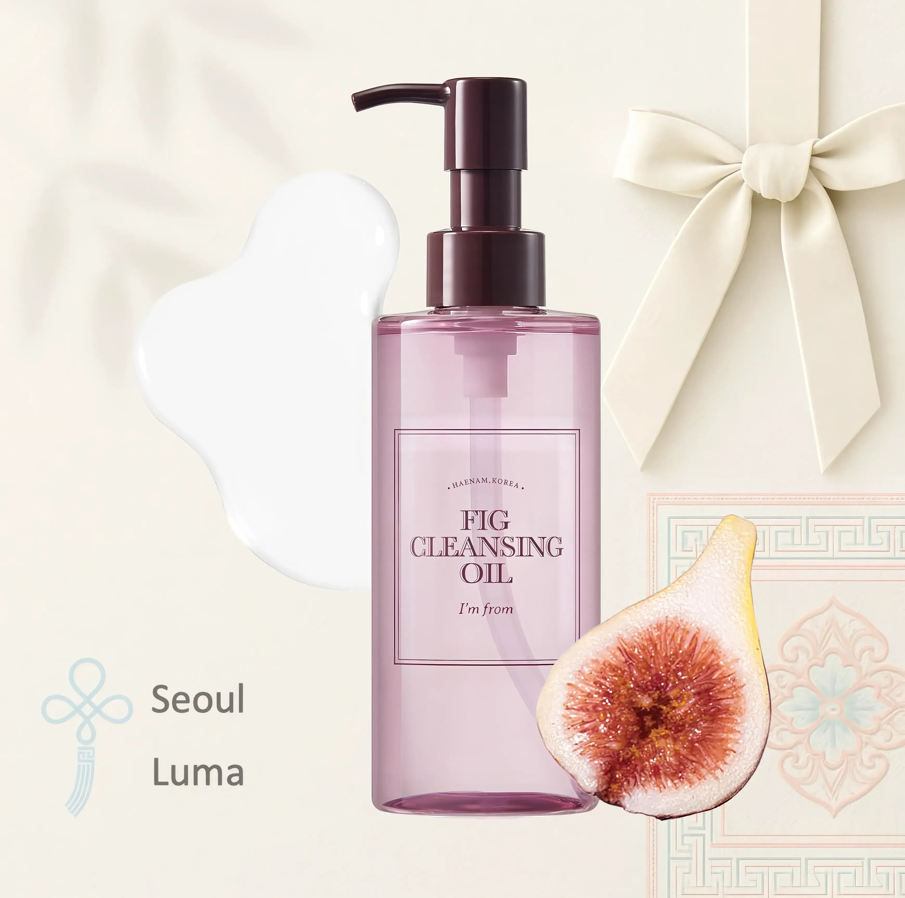 I'M FROM Fig Cleansing Oil 200ml, a K-Beauty award-winning deep purification treatment with Waterproof Makeup Dissolution Miracle and Advanced Oil-to-Milk Transformation for heavy makeup-wearing, sunscreen-dependent, and pore-congested skin requiring effortless yet thorough cleansing.