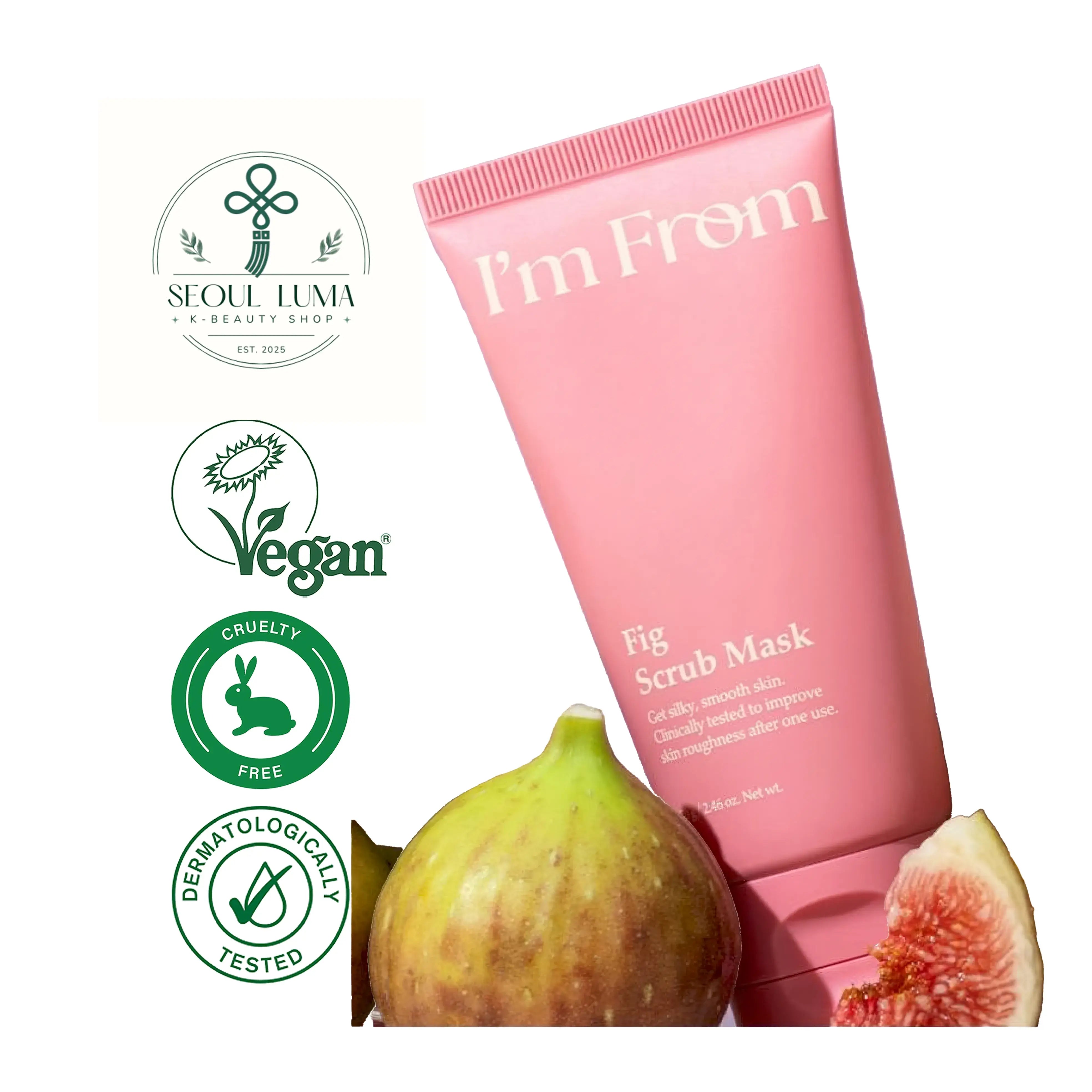 I'm From Fig Scrub Mask - dual-action exfoliating mask with fig powder and black sugar for smooth, bright, refined skin texture