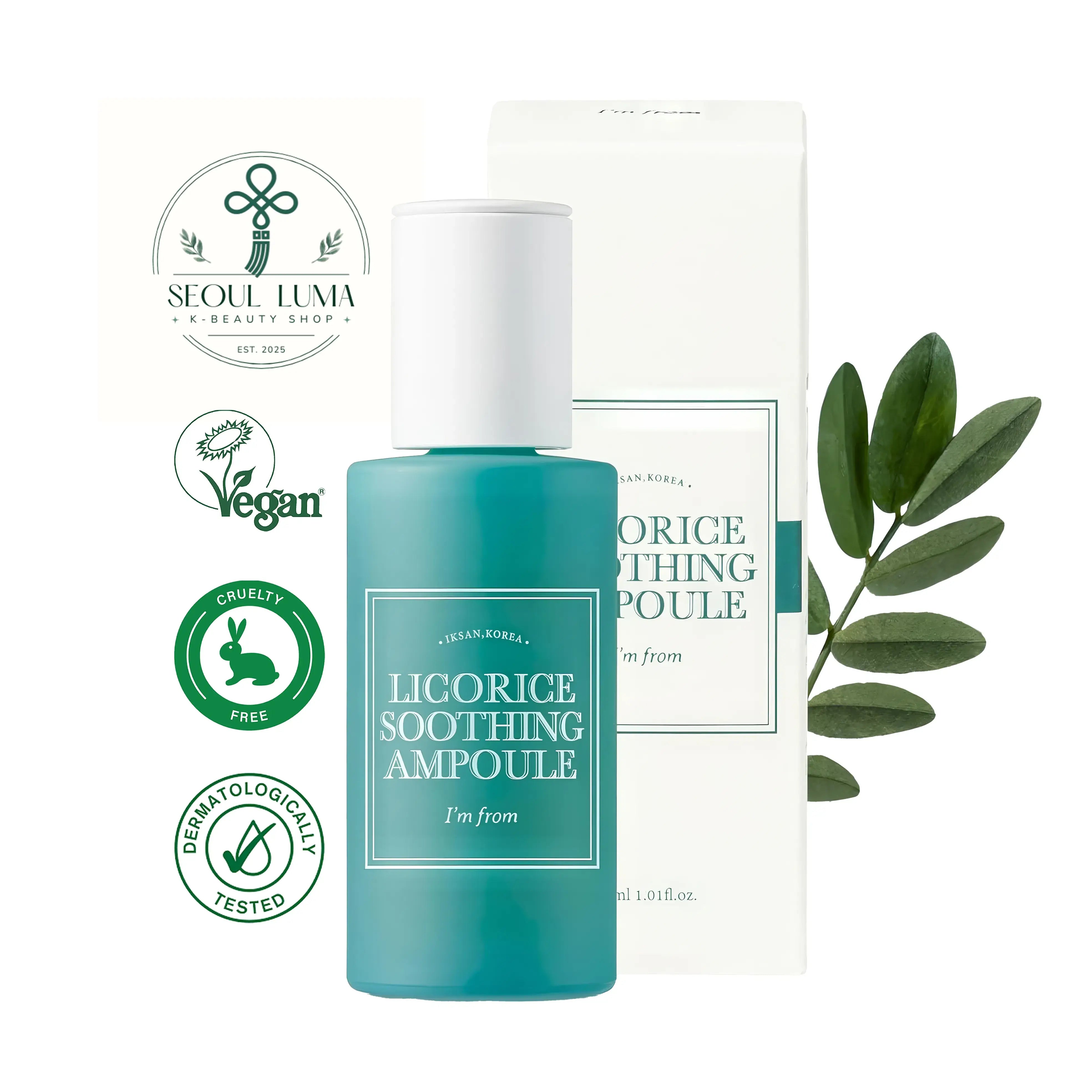 I'm From Licorice Soothing Ampoule - concentrated serum with 73% licorice exosome for irritated, acne-prone, and sensitive skin