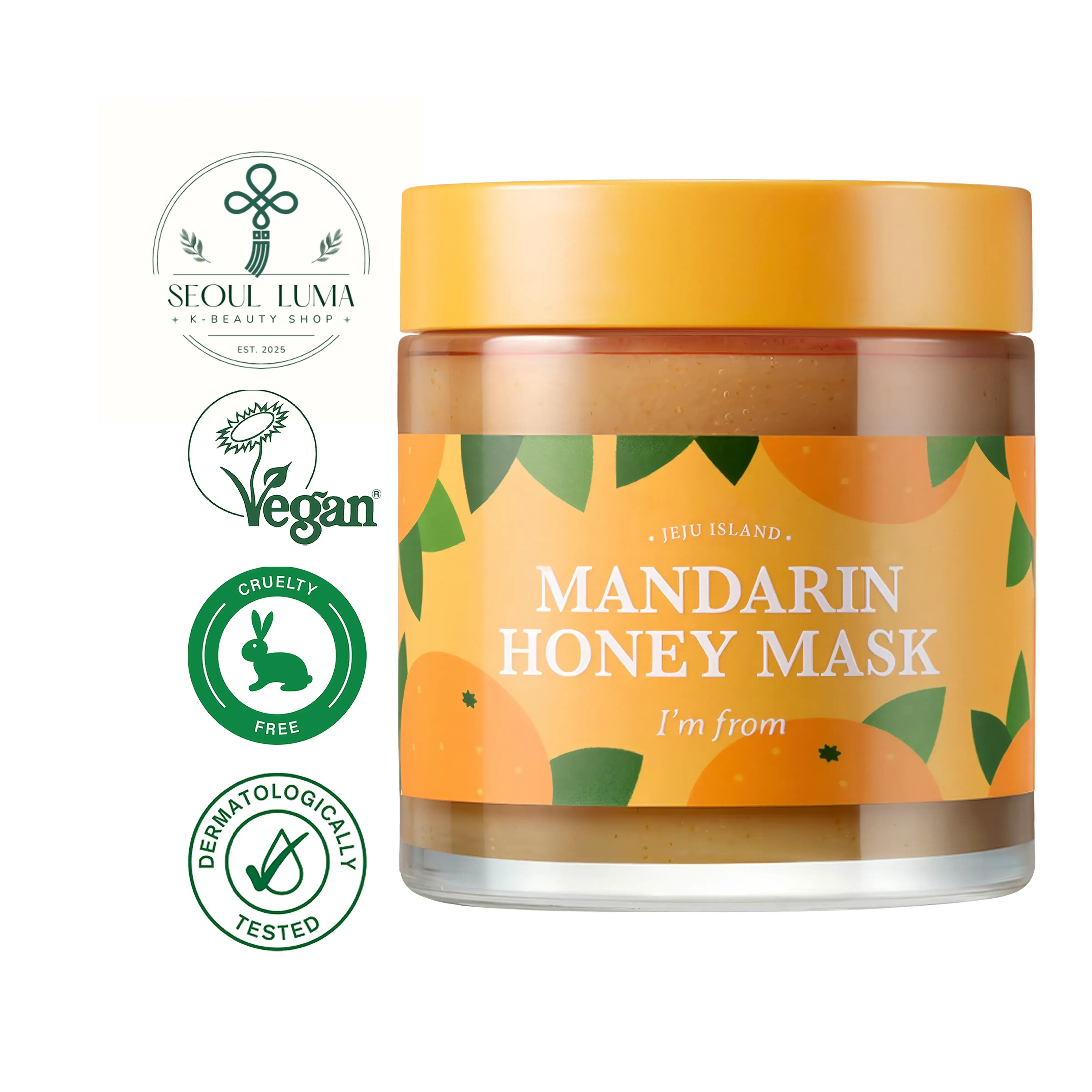 I'm From Mandarin Honey Mask - brightening wash-off mask with Jeju mandarin honey and citrus peels for dull, dehydrated, and irritated skin