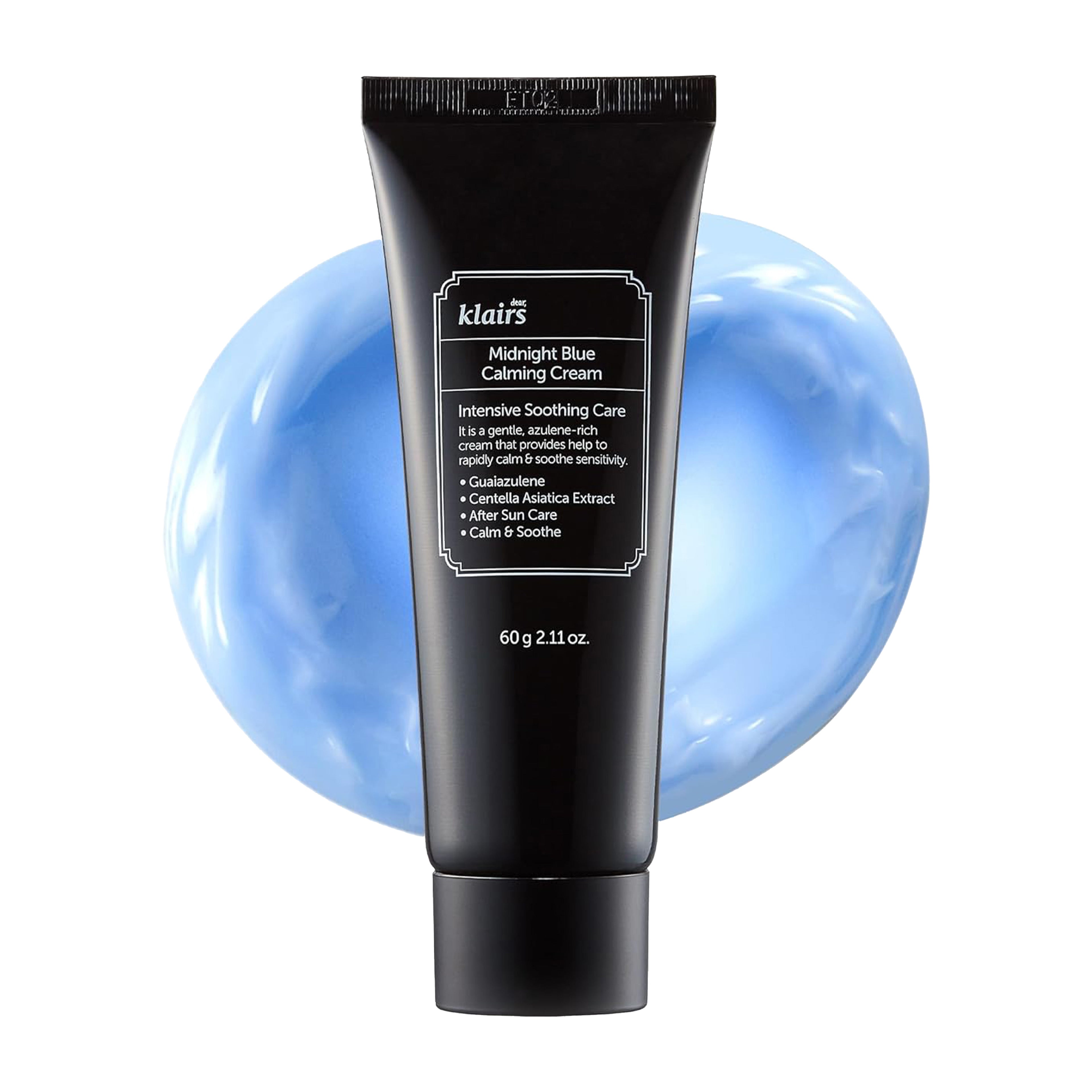 KLAIRS EGF Midnight Blue Calming Cream 30g. K-beauty blue calming cream with Guaiazulene and EGF for rapid soothing and repair