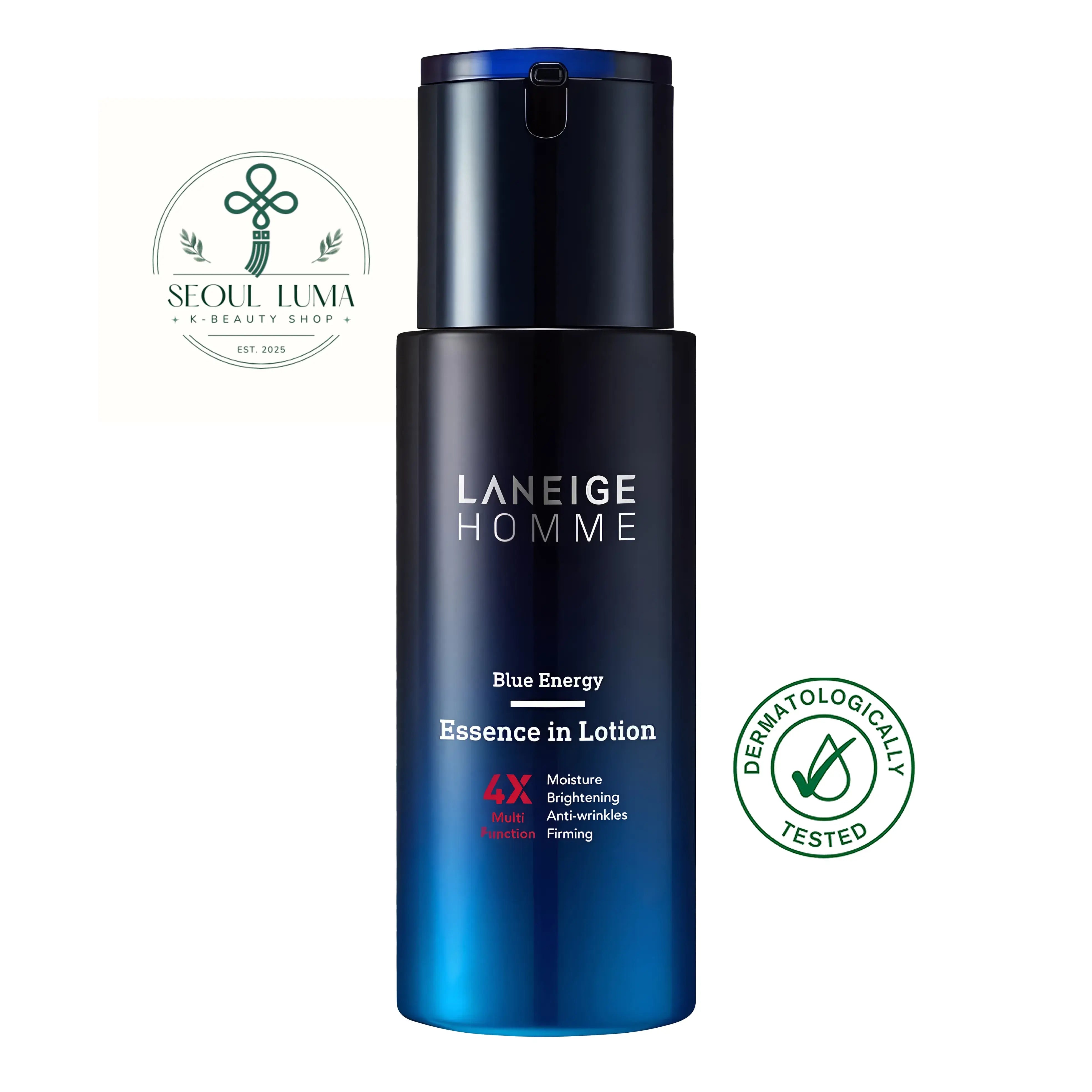 LANEIGE Blue Energy Essence in Lotion EX For Men - anti-aging essence lotion with 75.8% deep sea water and spirulina extract for men's stressed, tired skin
