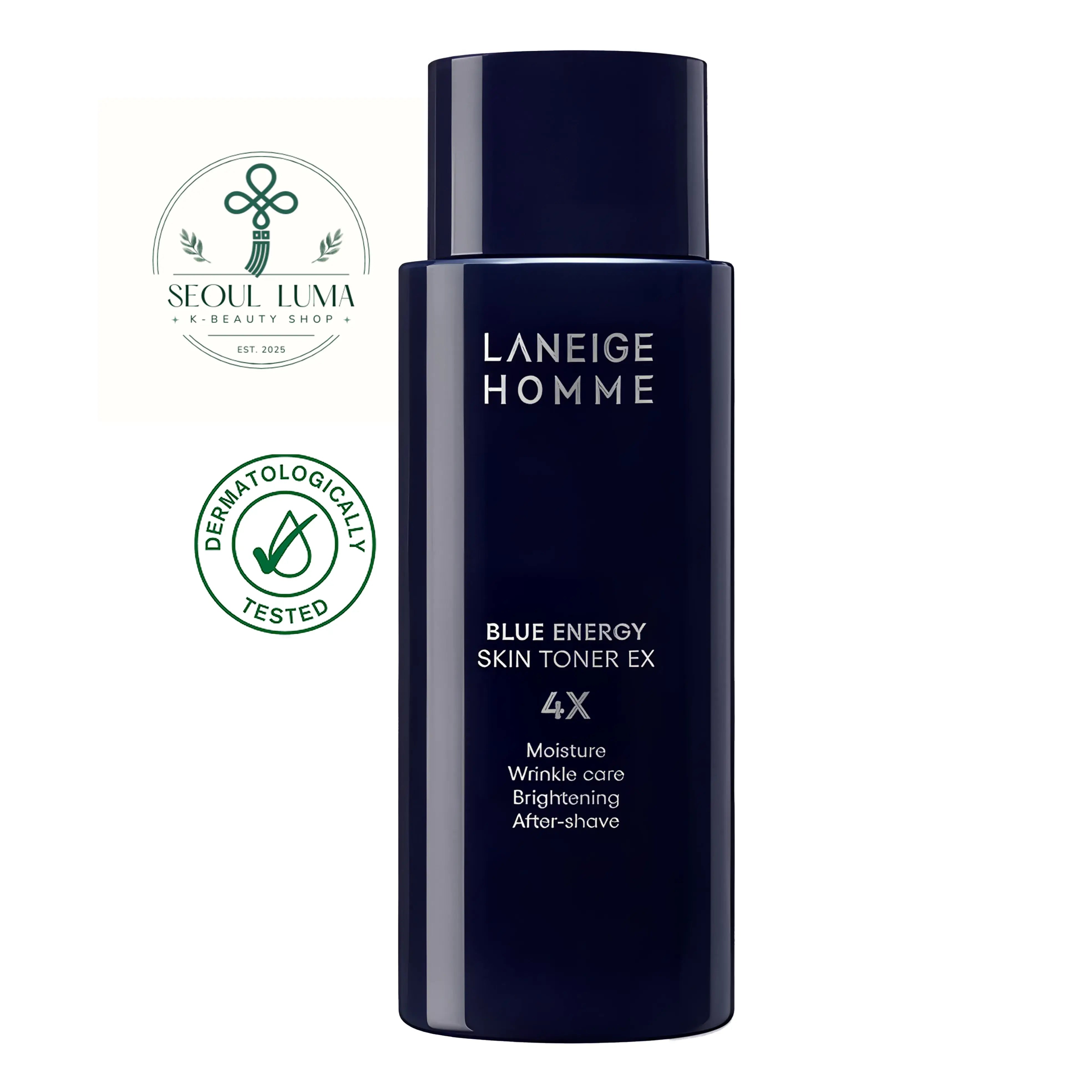 LANEIGE Blue Energy Skin Toner For Men - energizing gel toner with 79.5% deep sea water and spirulina for tired, fatigued men's skin