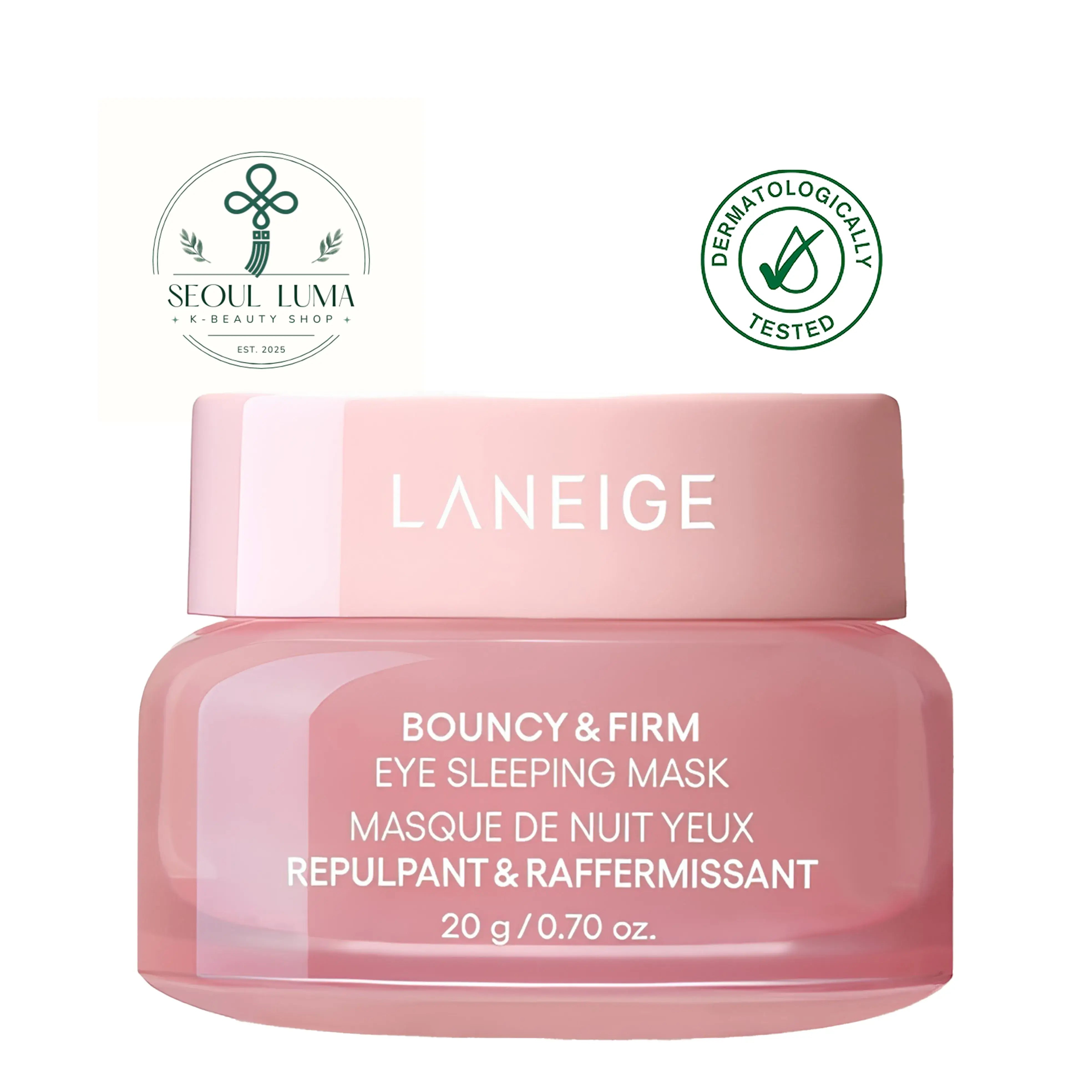 LANEIGE Bouncy & Firm Eye Sleeping Mask - overnight anti-aging eye treatment with Peony & Collagen Complex, caffeine, and 5 types of hyaluronic acid for firmer, brighter eyes