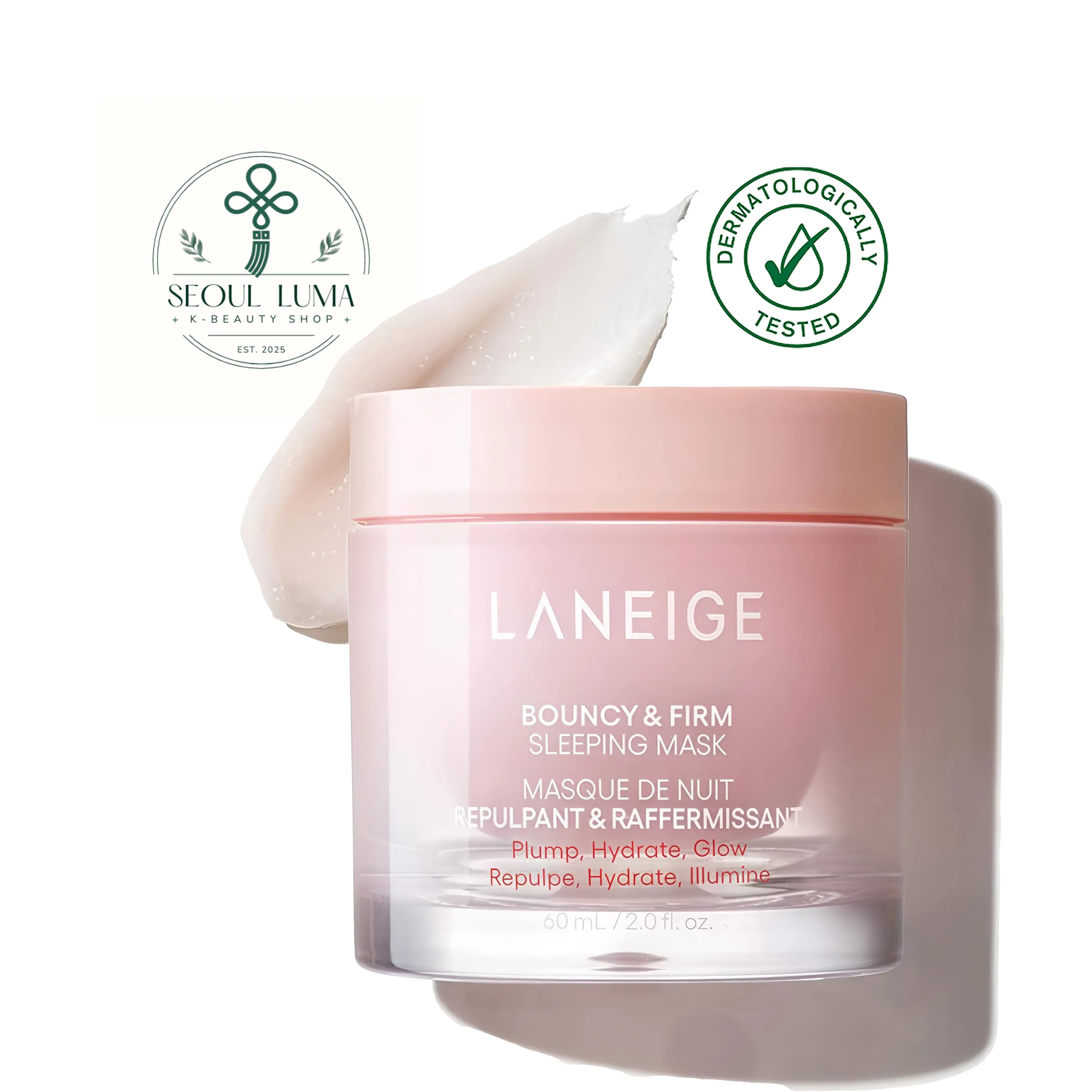 LANEIGE Bouncy & Firm Sleeping Mask - anti-aging overnight mask with peony collagen complex and hydro-melt capsules for firmer, plumper skin