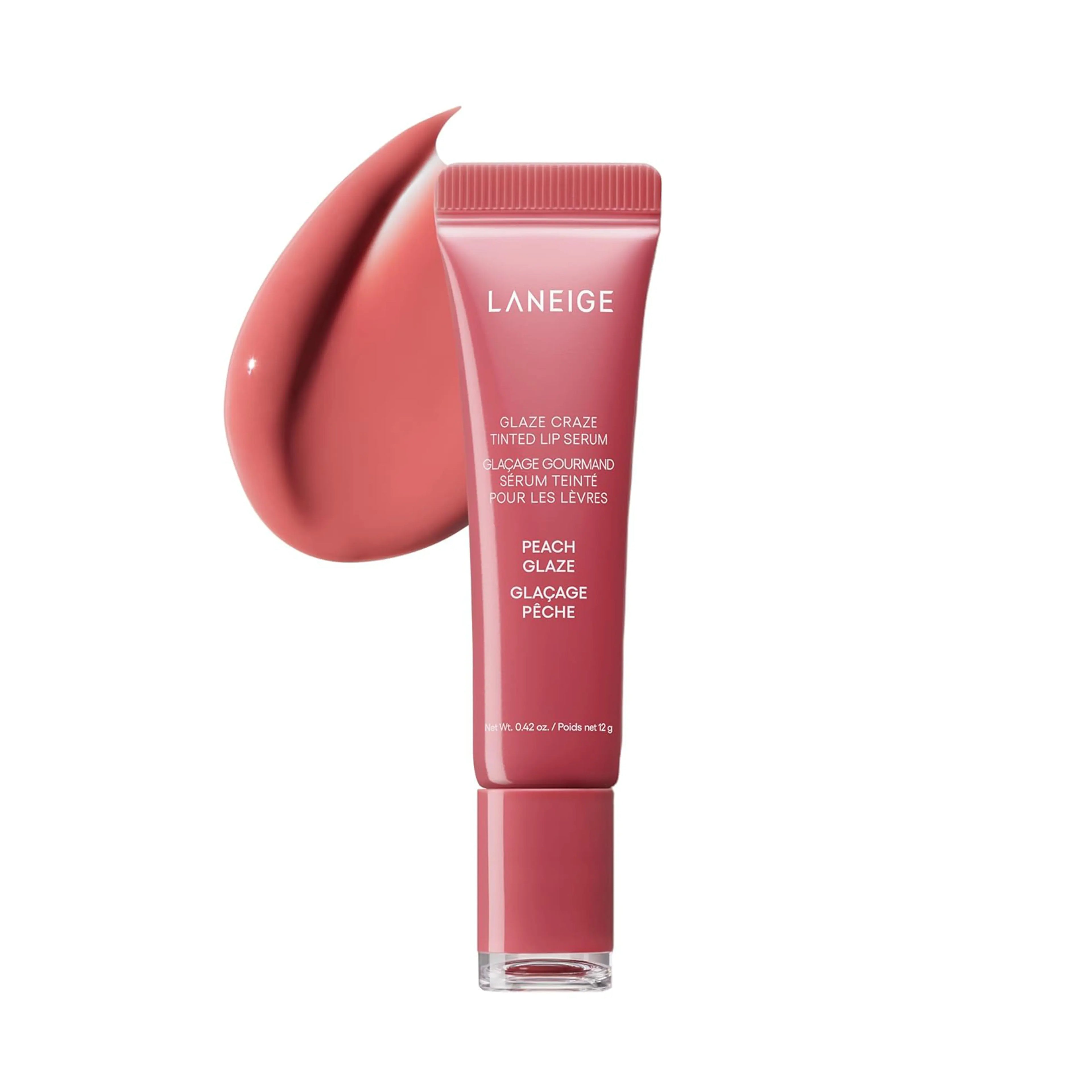 Laneige Glaze Craze Tinted Lip Serum 12g. A high-shine tinted lip treatment that provides intense hydration and a glass-like finish in 6 delicious colors.