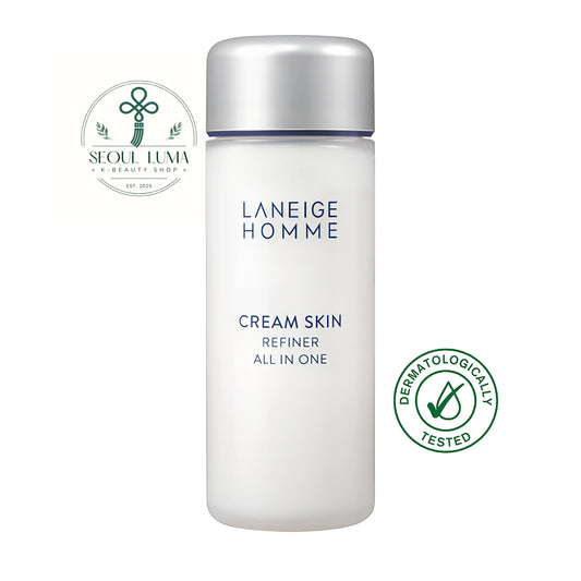 LANEIGE HOMME Cream Skin Refiner All In One - all-in-one toner and moisturizer with white leaf tea water for men's oily-dry combination skin