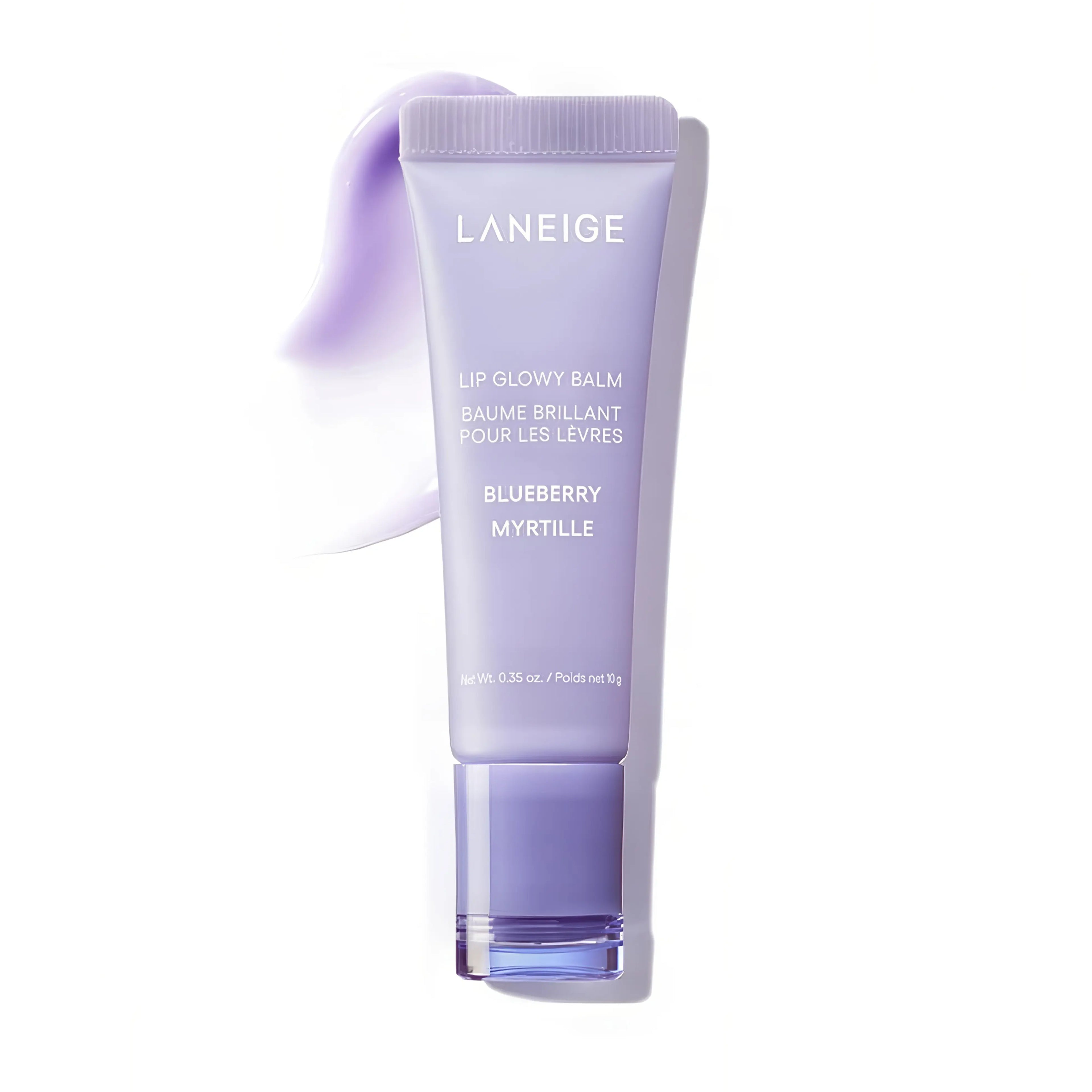 LANEIGE Lip Glowy Balm 10g, hydrating tinted lip balm with hyaluronic acid and peptides to provide long-lasting moisture, smooth texture, and natural glossy shine for soft, plump-looking lips.
