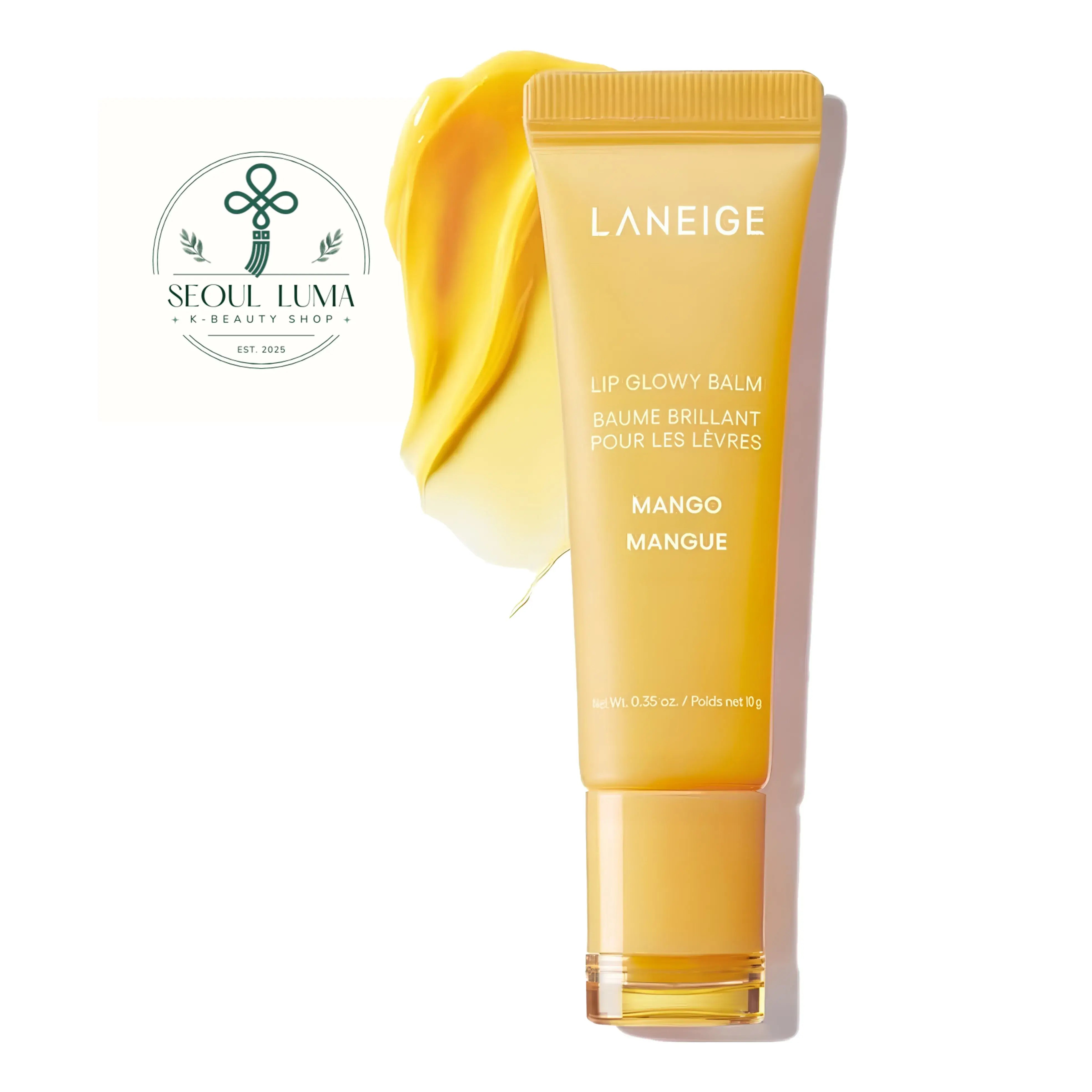 LANEIGE Lip Glowy Balm - hydrating lip balm with shea butter and murumuru seed butter available in Berry, Blueberry, Gummy Bear, Mango, Matcha Bubble Tea, Sweet Candy, Taro Bubble Tea, and Vanilla flavors for glossy, moisturized lips