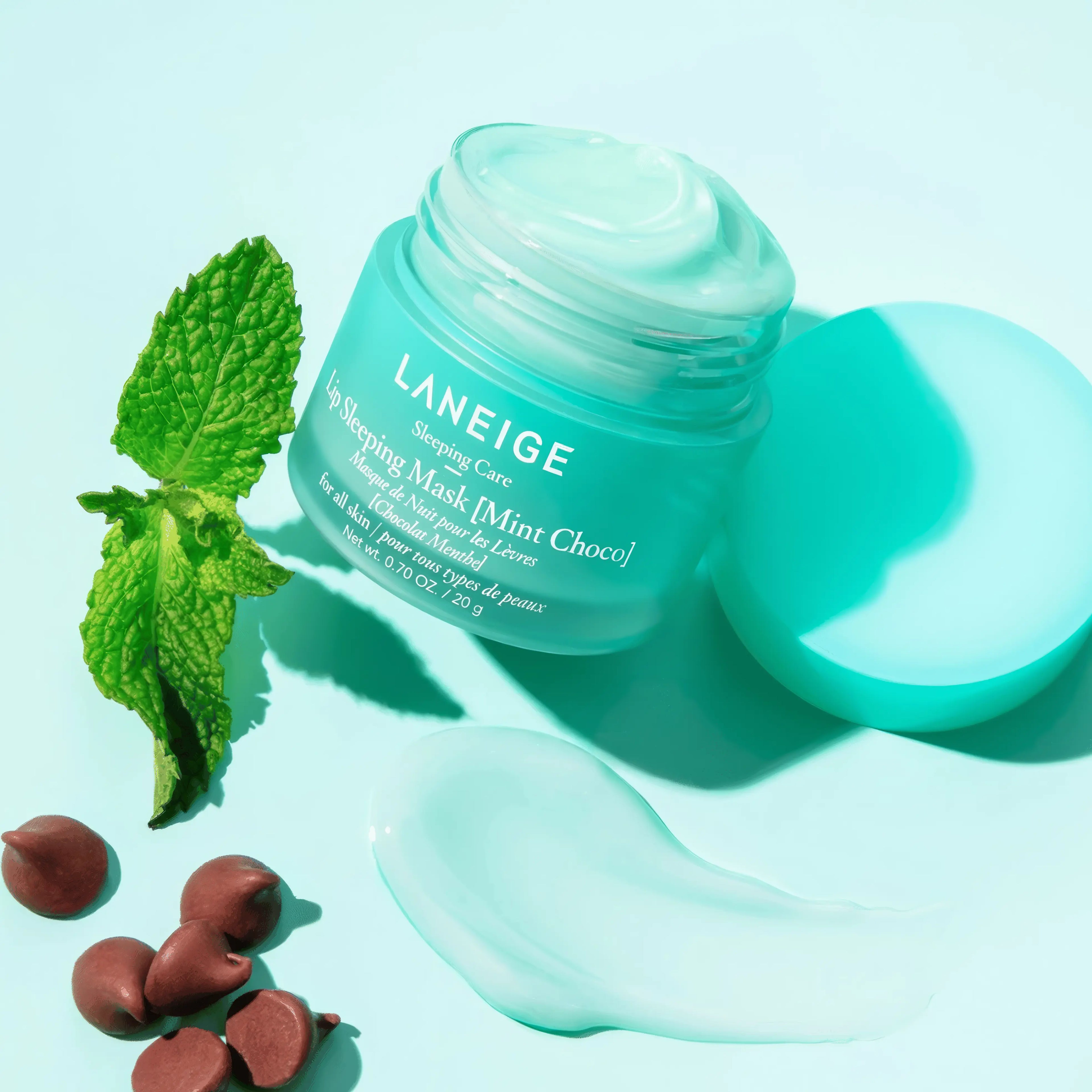 LANEIGE Lip Sleeping Mask 20ml, overnight intensive lip treatment with Murumuru Butter, shea butter, and vitamin C to deeply hydrate, repair dry chapped lips, and smooth texture for plump supple lips by morning.
